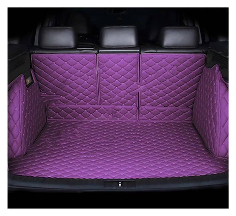 NVETJMUA Kofferraummatten Für Kia EV6 CV 2022 2023 2024 Leder Kofferraum Lagerung Pad Auto Hinten Stamm Matten Auto Matte Kofferraumschutz(Purple-B) von NVETJMUA