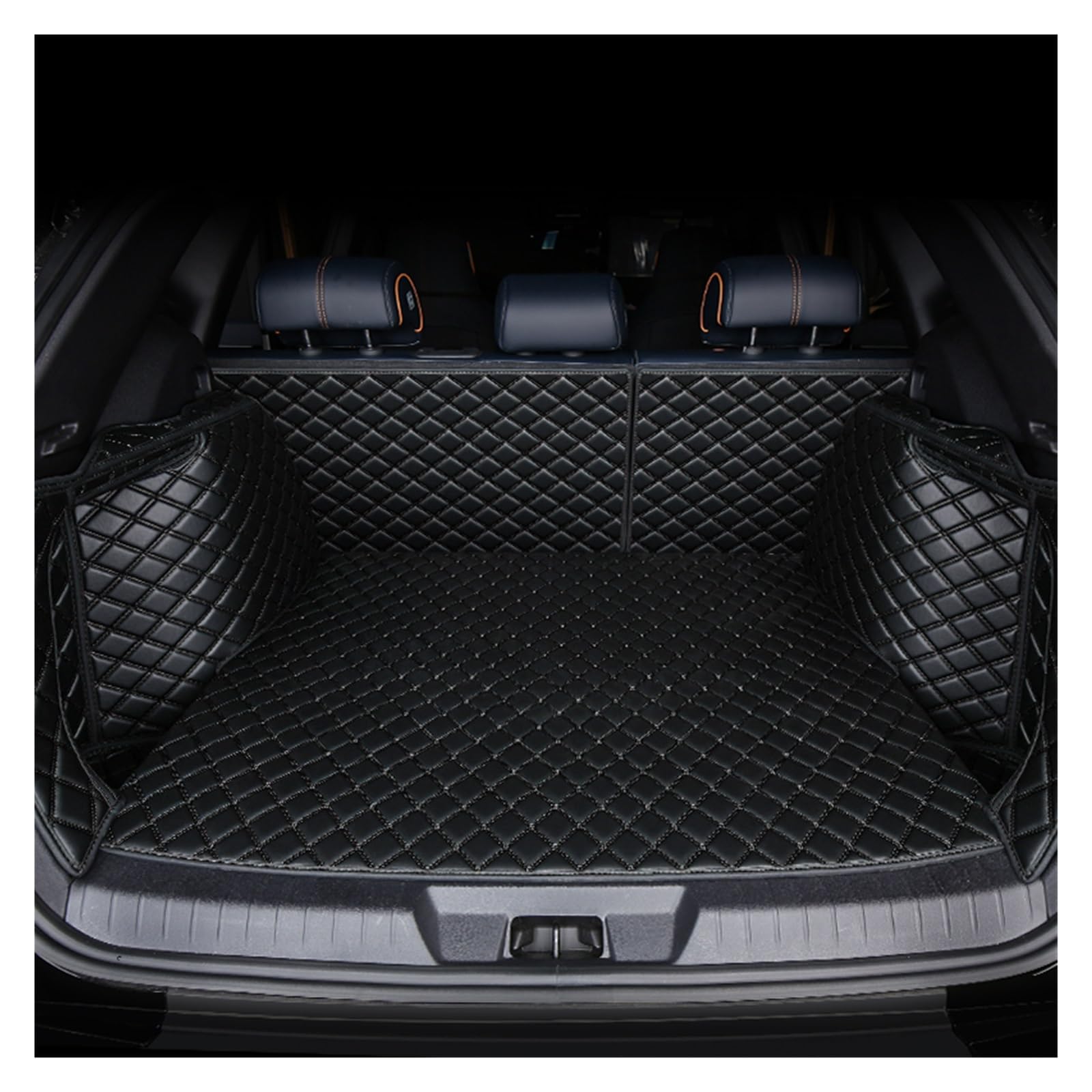 NVETJMUA Kofferraummatten Für MG Für ZS Für HS 2022 Für Mulan 5 6 7 Kofferraum Matte wasserdichte Leder Auto Zubehör Kofferraumschutz(Black-B) von NVETJMUA
