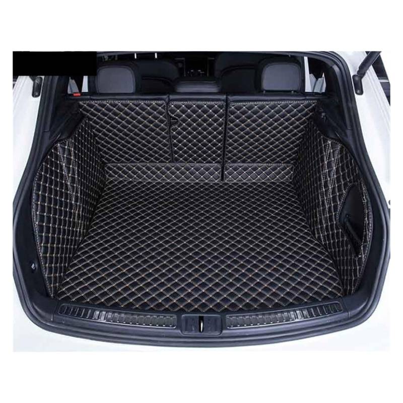 NVETJMUA Kofferraummatten Für Macan 2014 2015 2016 2017 2018 2019 2020 Auto Stamm Matten Kofferraum Teppiche Cargo-Liner Kofferraumschutz(Black with beige) von NVETJMUA