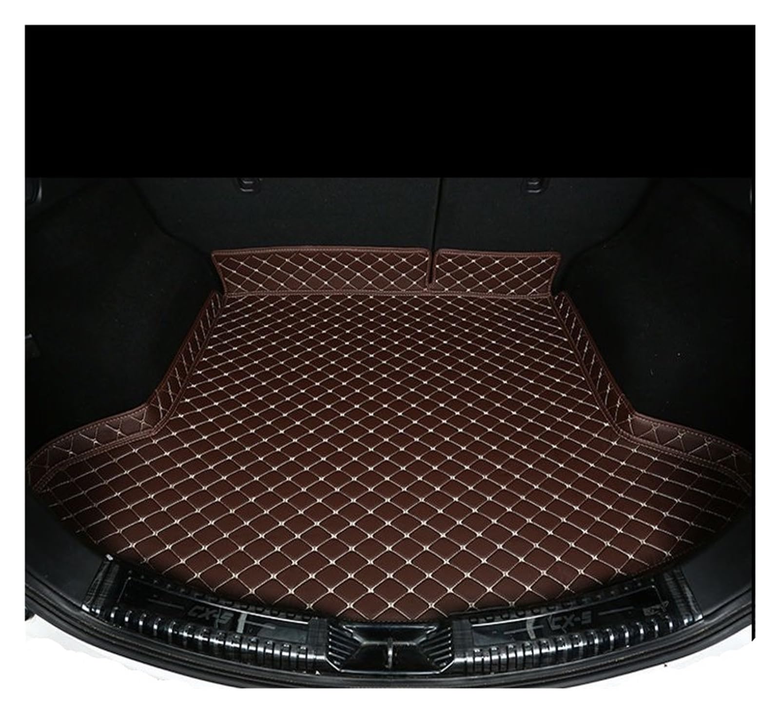 NVETJMUA Kofferraummatten Für Mazda Für CX-5 Für CX5 KF 2017 2018 2019 2020 2021 Leder Hinten Stamm Matte Pad Schutz Protector Kofferraumschutz(Brown 1 Piece) von NVETJMUA