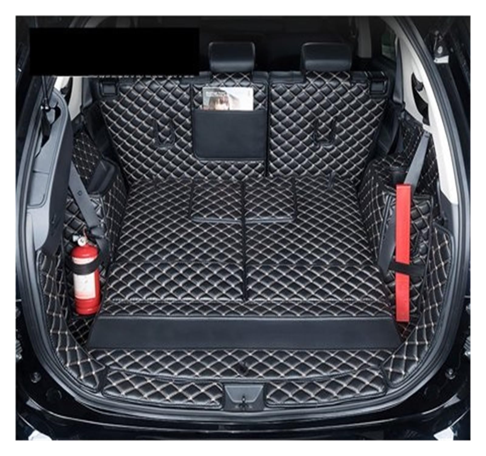 NVETJMUA Kofferraummatten Für Mitsubishi Für Outlander 2013 2014 2015 2016 2017 2018 2019 2020 2021 Stamm Matte Kofferraumschutz(Black beige-B) von NVETJMUA