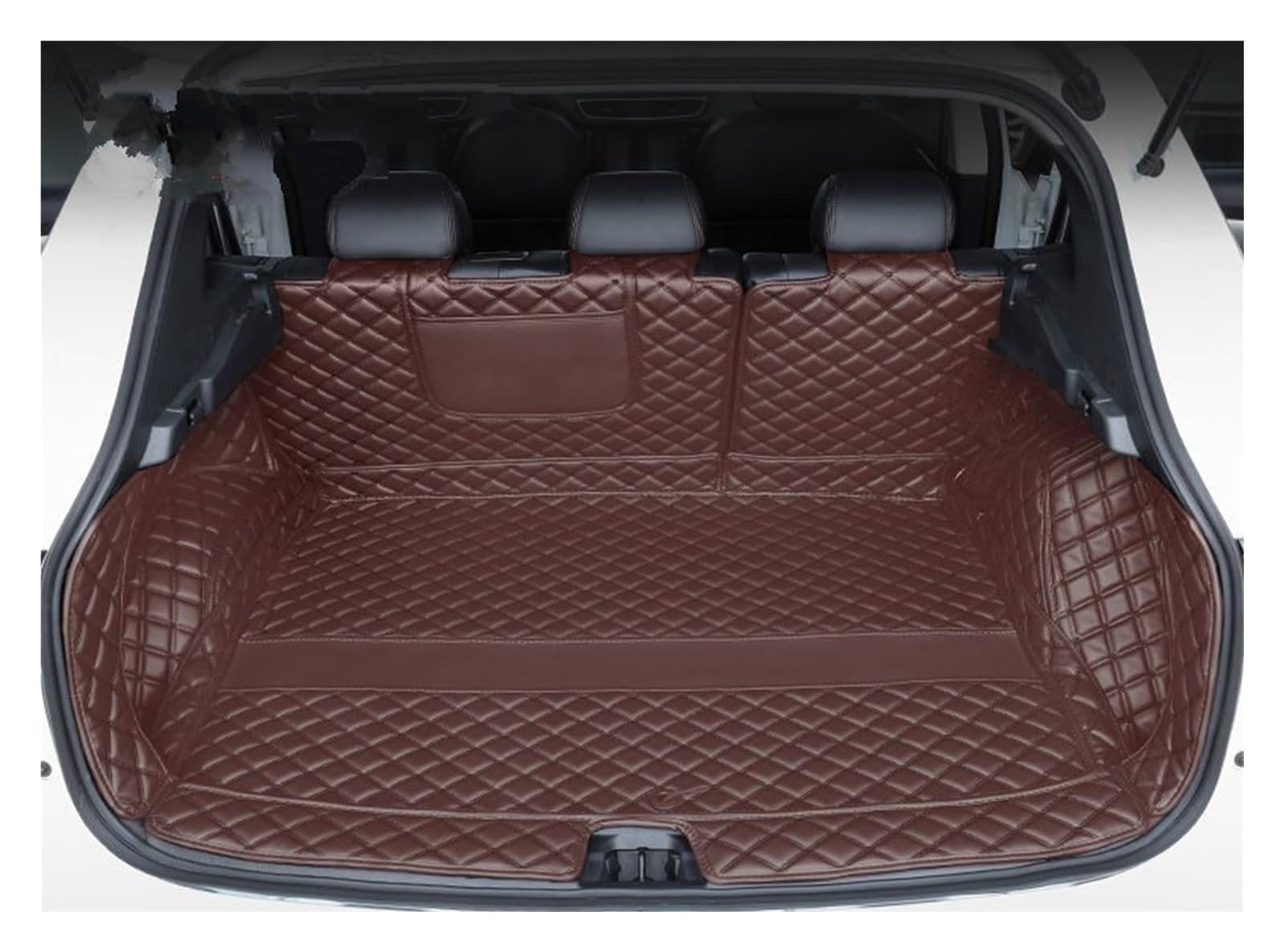 NVETJMUA Kofferraummatten Für Mitsubishi Für Outlander 4WD 2WD 2013 2014 2015 2016 2017 2018 2019 2020 2021 Stamm Matte Matten Kofferraumschutz(5 Seats Brwon B,4WD) von NVETJMUA