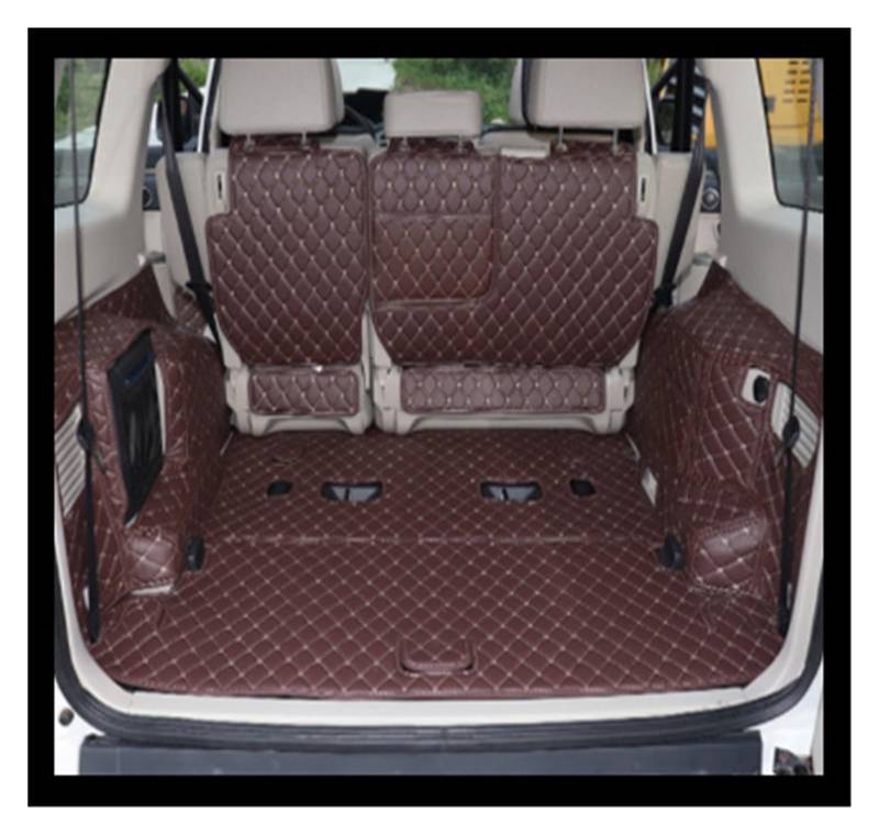 NVETJMUA Kofferraummatten Für Mitsubishi Für Pajero V97 V93 V73 2012-2018 Auto Stamm Matten wasserdichte Kofferraum Teppiche Kofferraumschutz(Coffee8-piece) von NVETJMUA