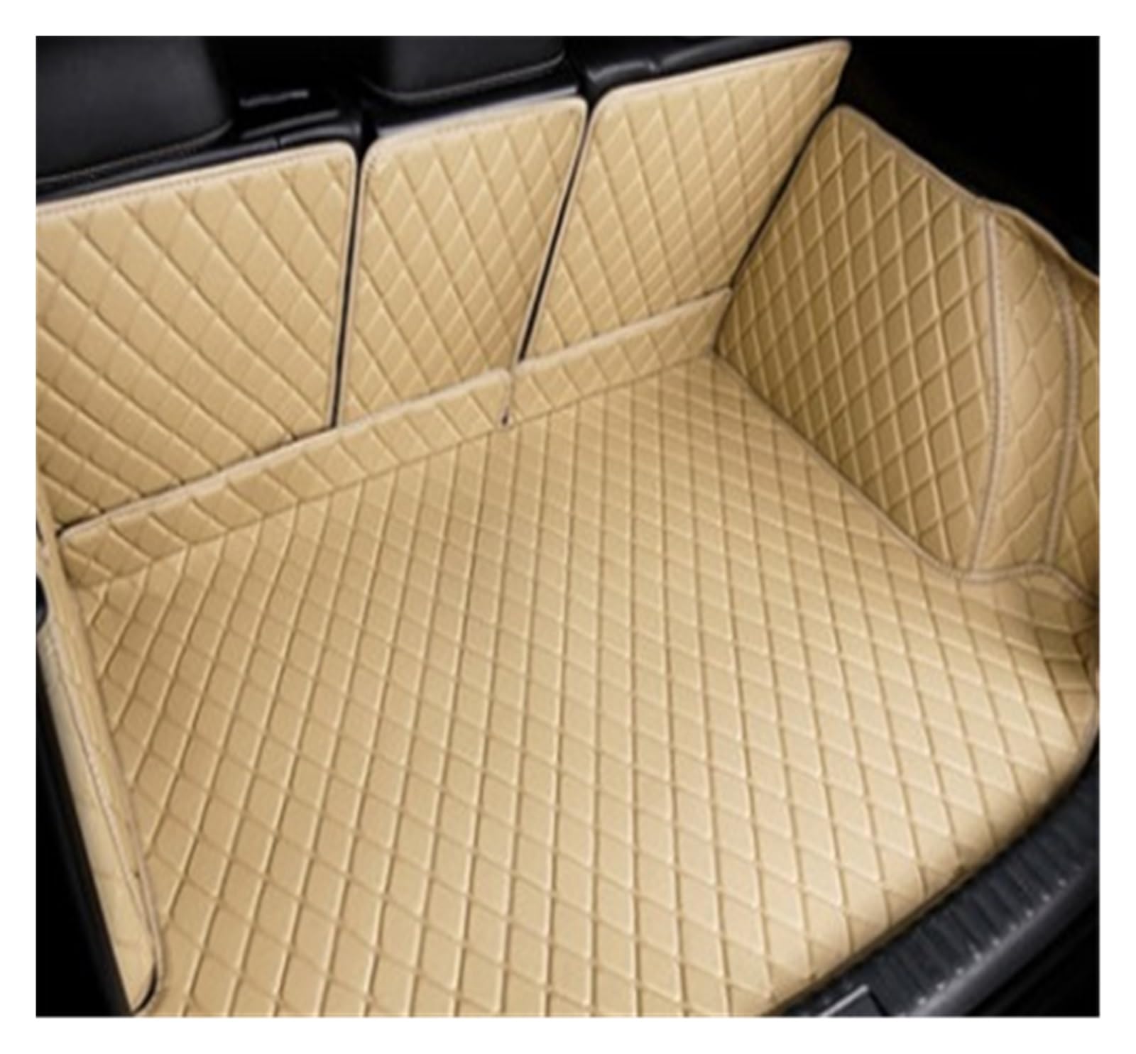 NVETJMUA Kofferraummatten Für Odyssey 2008 2009 2010 2011 2012 2013 Leder Kofferraum Matte Auto Teppich Liner Stamm Boot Matte Kofferraumschutz(Beige-B) von NVETJMUA