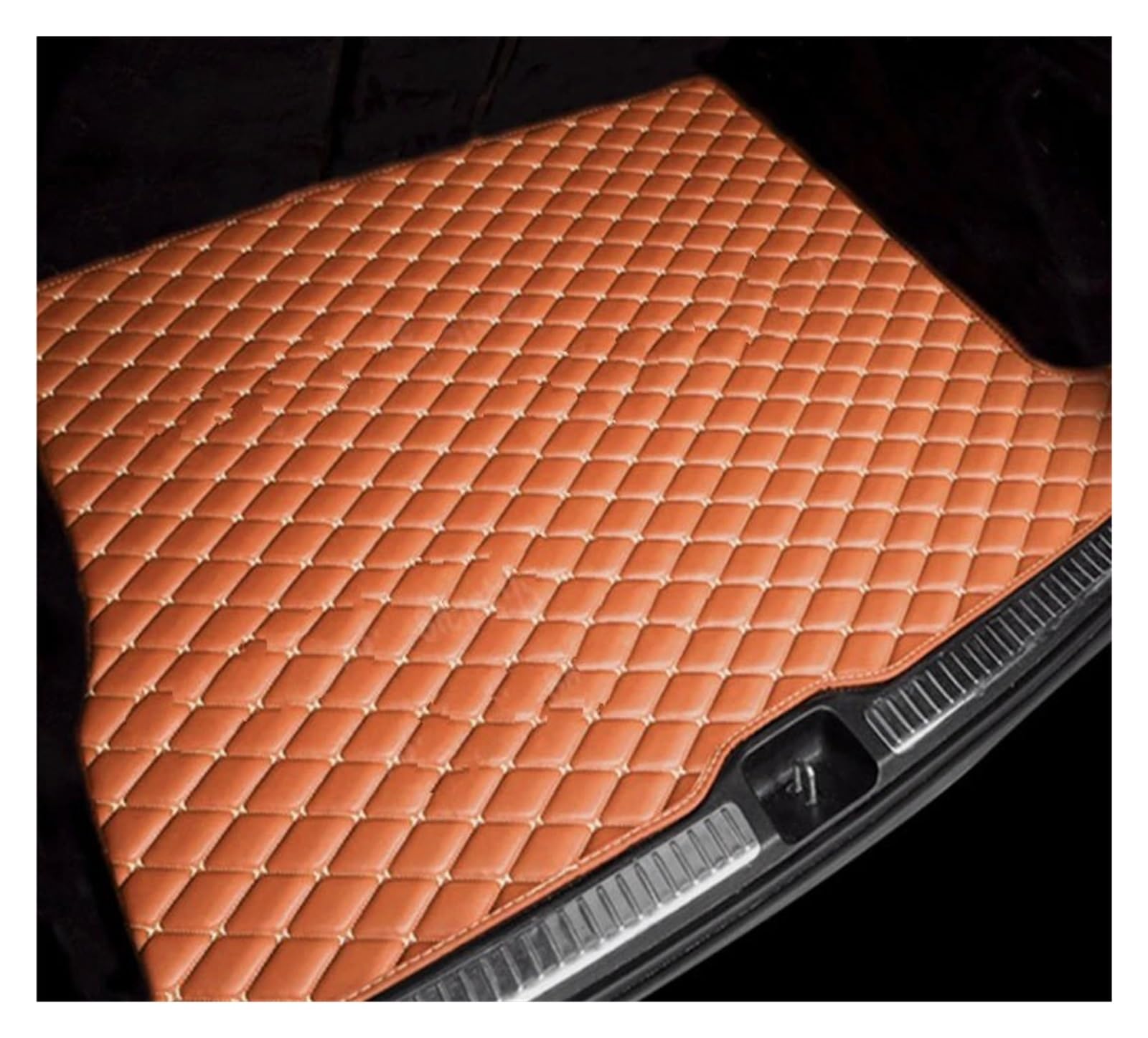 NVETJMUA Kofferraummatten Für Peugeot 208 P21 2023 2022 2021 2020 Auto Hinten Stamm Matten Leder Hinten Fracht Tablett Stamm Matten Kofferraumschutz(Brown-A) von NVETJMUA