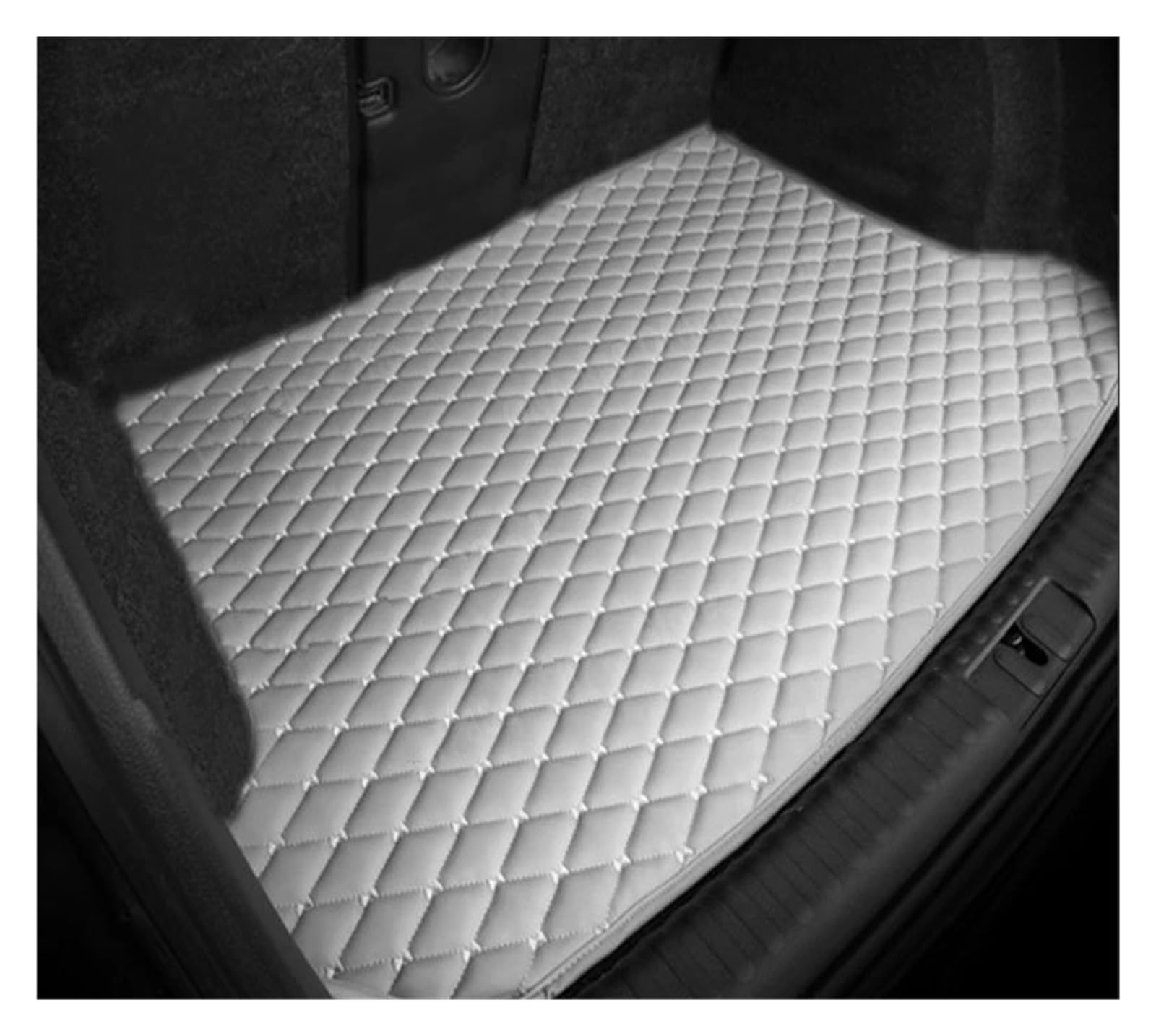 NVETJMUA Kofferraummatten Für Peugeot 208 P21 2023 2022 2021 2020 Auto Hinten Stamm Matten Leder Hinten Fracht Tablett Stamm Matten Kofferraumschutz(Light Grey-A) von NVETJMUA