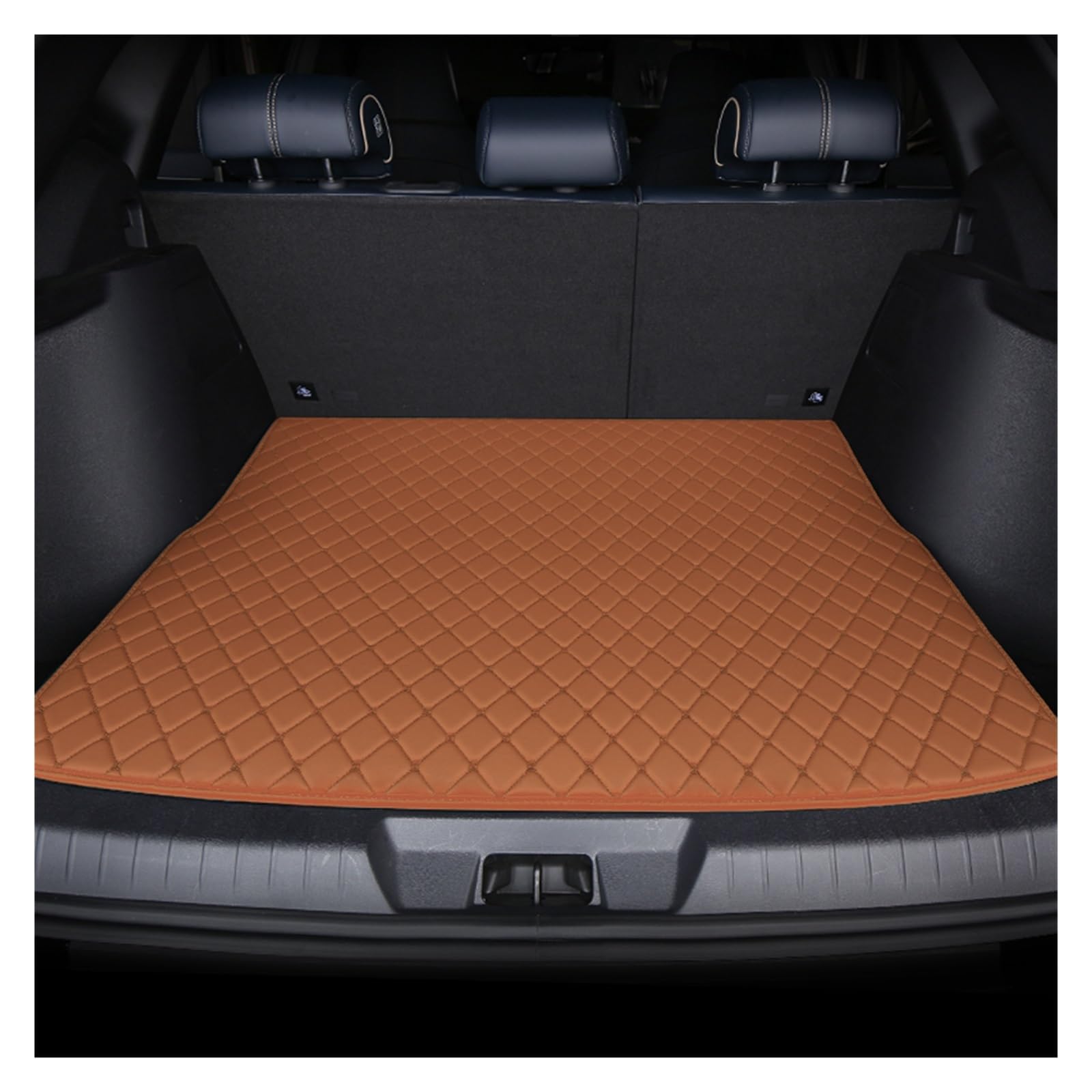 NVETJMUA Kofferraummatten Für Tesla Für Modell 3 Y S X 2022 Kofferraum Matte wasserdichte Leder Auto Zubehör Kofferraumschutz(Brown-A) von NVETJMUA