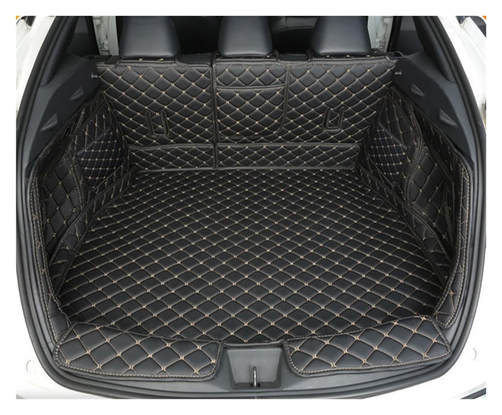 NVETJMUA Kofferraummatten Für Toyota Für C-HR Für CHR 2018 2019 2020 2021 2022 Boot Tablett Cargo-Liner Hinten Stamm Boden Matte Kofferraumschutz(Black Full Cover) von NVETJMUA