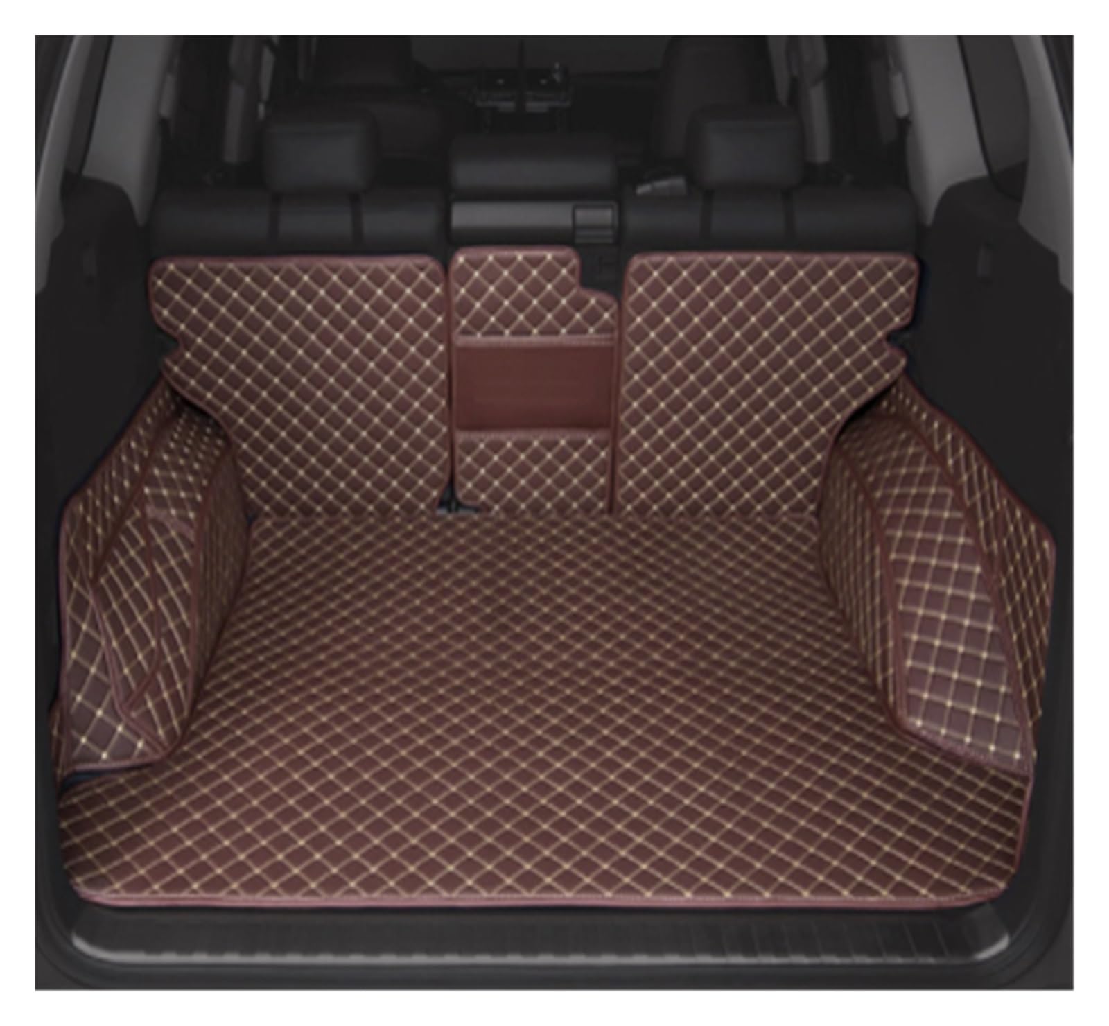 NVETJMUA Kofferraummatten Für Toyota Für Prado 150 2010 2011 2012 2013 2017 2018 Auto Stamm Matten Anti-Schmutzig Schutz Tablett Cargo-Liner Kofferraumschutz(Coffee-B) von NVETJMUA