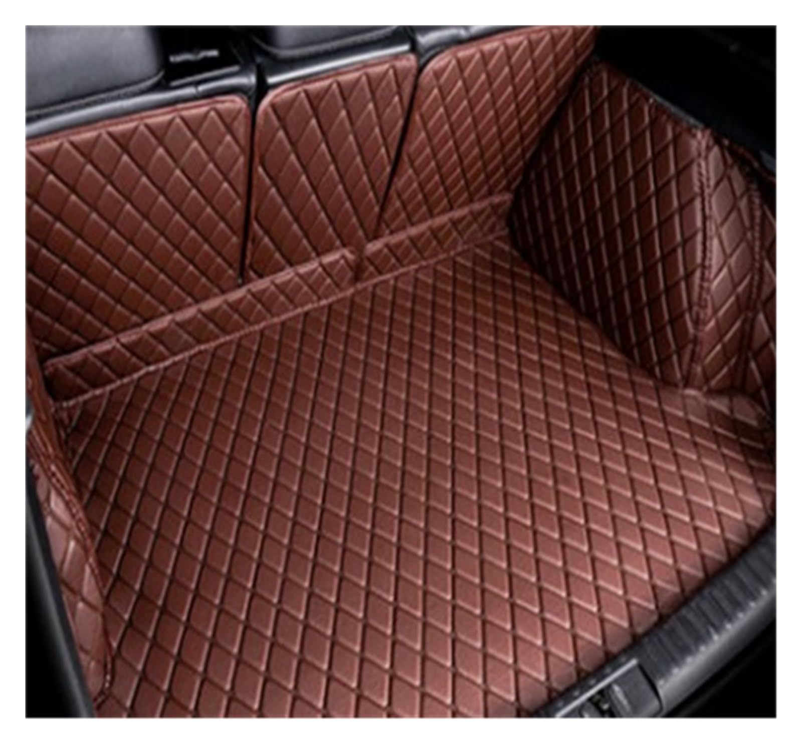 NVETJMUA Kofferraummatten Für Toyota Für RAV4 2019 2020 Leder Kofferraum Matte Stamm Boot Cargo Mat Fach Slip Hintere Abdeckung Pad Kofferraumschutz(Coffee-B) von NVETJMUA