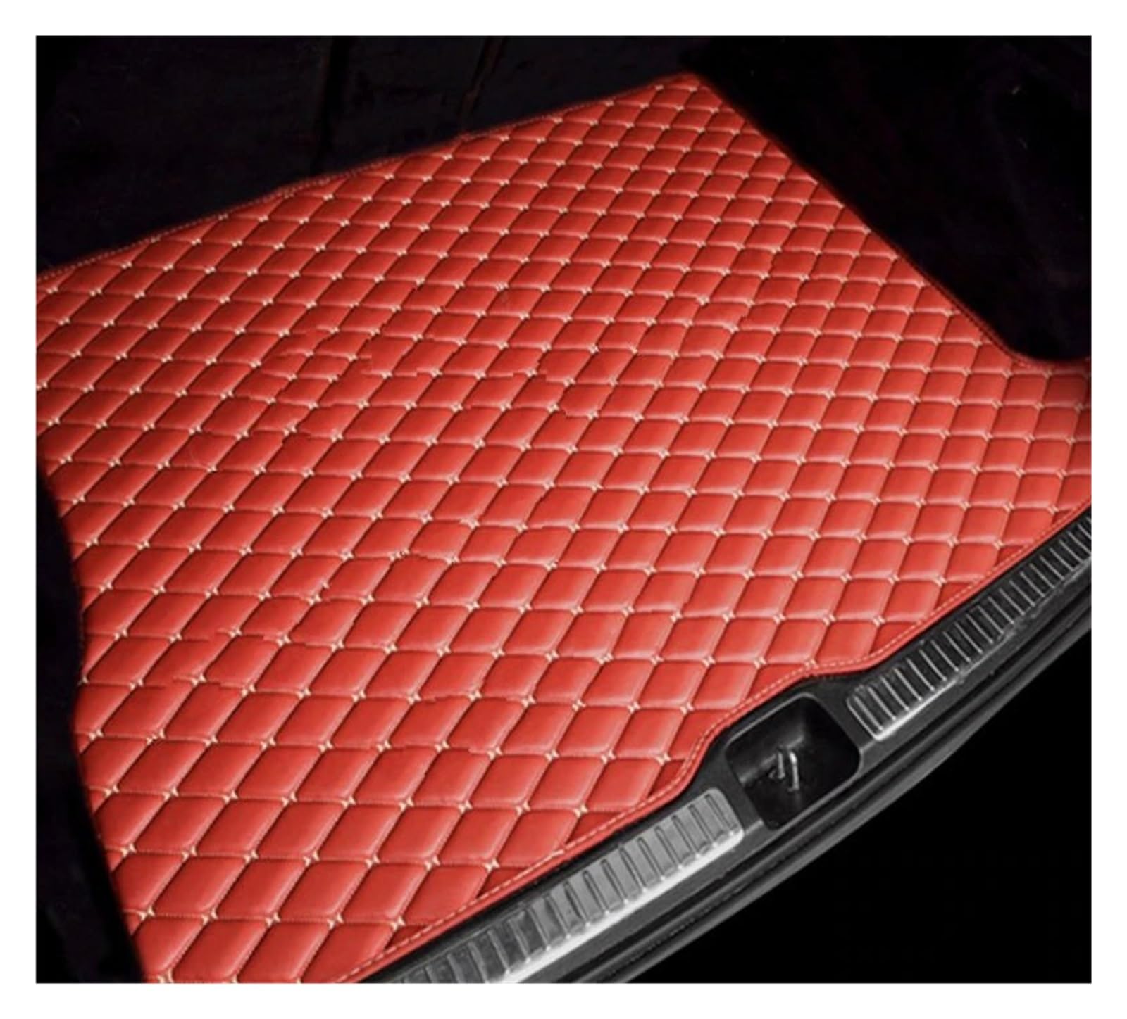 NVETJMUA Kofferraummatten Für VW Für Touareg 7L 2002 2003 2004 2005 2006 2007 2008 2009 5 Sitz Auto Stamm Matten Wasserdicht Pads Fach Hinten Stamm Matt Teppich Kofferraumschutz(Maroon-A) von NVETJMUA