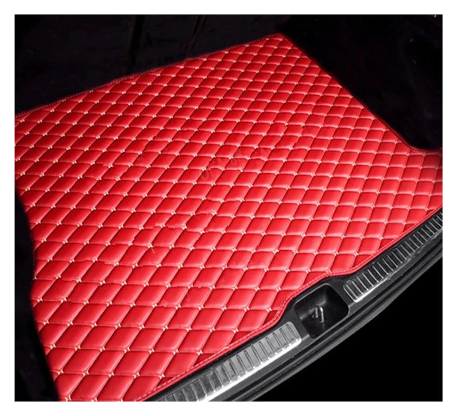 NVETJMUA Kofferraummatten Für VW Für Touareg 7L 2002 2003 2004 2005 2006 2007 2008 2009 5 Sitz Auto Stamm Matten Wasserdicht Pads Fach Hinten Stamm Matt Teppich Kofferraumschutz(Racing Red-A) von NVETJMUA