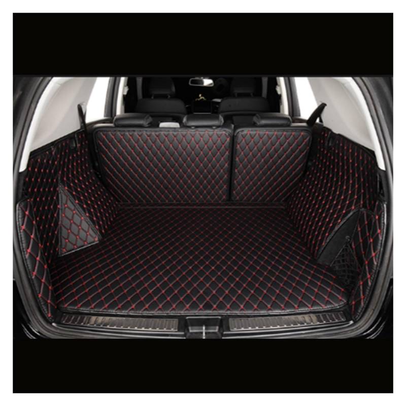 NVETJMUA Kofferraummatten Für Volvo Für V90 2017 2018 2019 2020 2021 2022 2023 2024 Auto Stamm Matten Auto Cargo-Liner Pads Auto Boot Teppich Kofferraumschutz(Black with red) von NVETJMUA