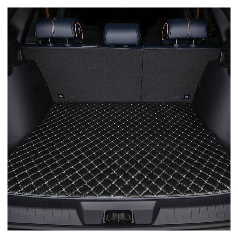 NVETJMUA Kofferraummatten Für Volvo Für XC90 Für XC60 V70 Für XC40 V40 Für S60 S80 C30 Für S90 C70 wasserdichte Leder Kofferraum Matte Kofferraumschutz(Black Beige-A) von NVETJMUA