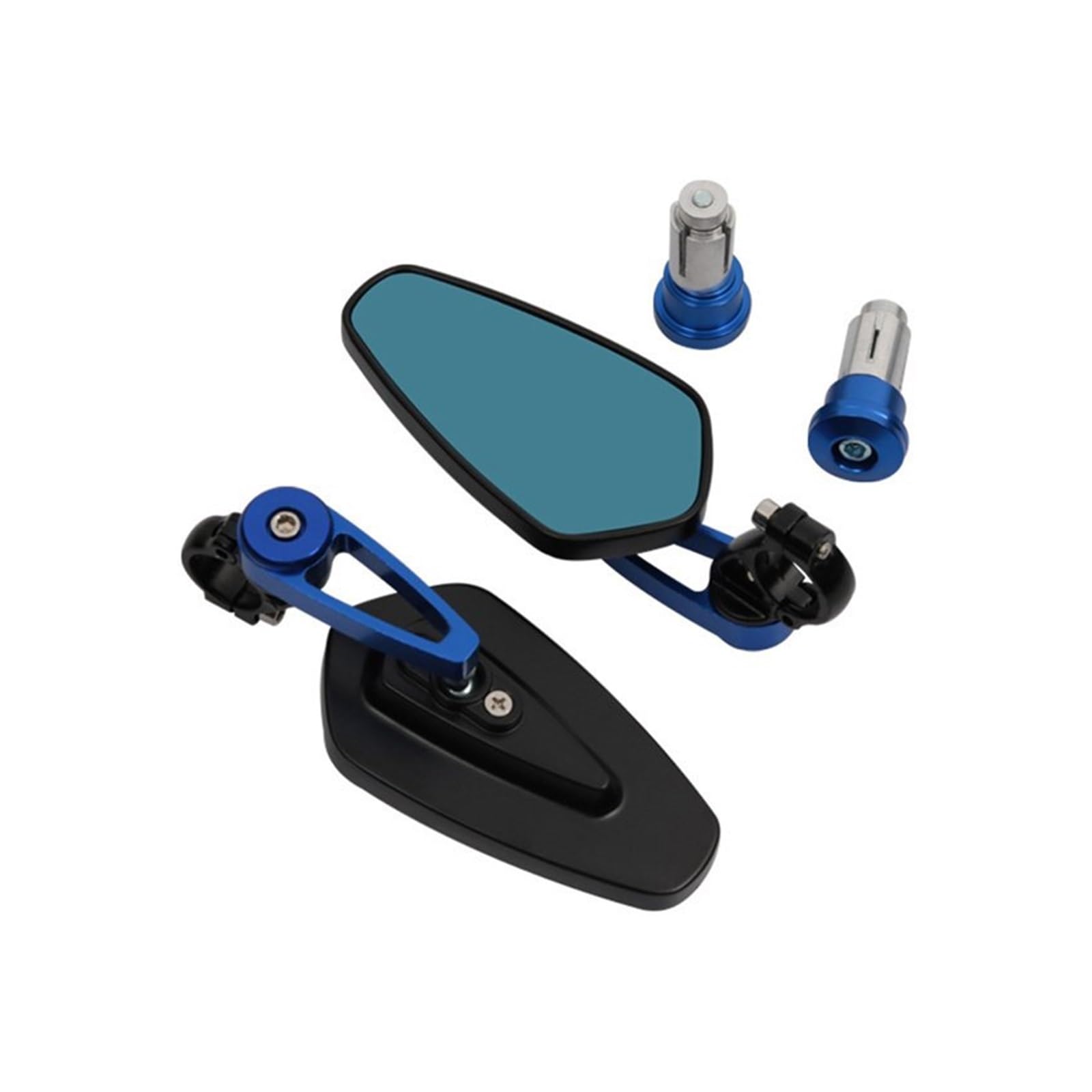 NVETJMUA Motorrad Lenkerendenspiegel Für Ducati Für Monster 696 795 796 797 821 937 S2R 800 Motorrad 22mm 7/8 "Bar Grips End Rearview Außenspiegel Lenkerspiegel Motorrad(Blue) von NVETJMUA