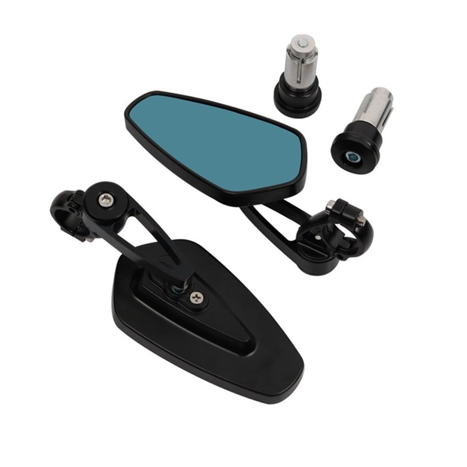 NVETJMUA Motorrad Lenkerendenspiegel Für Ducati Für Monster 696 795 796 797 821 937 S2R 800 Motorrad 22mm 7/8 "Bar Grips End Rearview Außenspiegel Lenkerspiegel Motorrad(Schwarz) von NVETJMUA