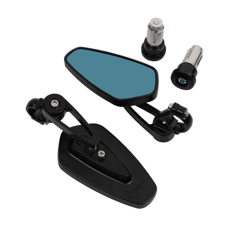 NVETJMUA Motorrad Lenkerendenspiegel Für Ducati Für Monster 696 795 796 797 821 937 S2R 800 Motorrad 22mm 7/8 "Bar Grips End Rearview Außenspiegel Lenkerspiegel Motorrad(Schwarz) von NVETJMUA