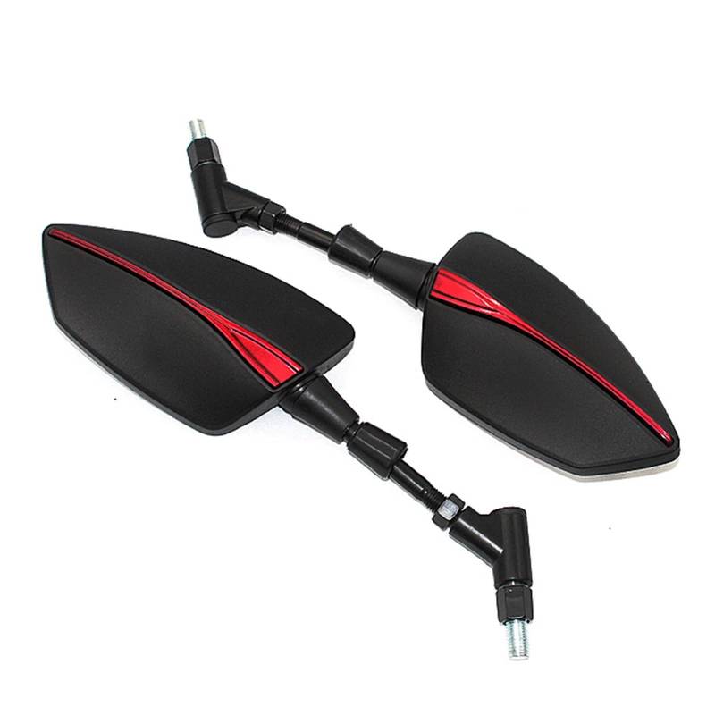 NVETJMUA Motorrad Lenkerendenspiegel Für Gilera Für Fuoco 500 GP800 GP850 Für Nexus 300 500 250 E3 Motorrad Universal 8MM 10MM Schraube Rearview Außenspiegel Lenkerspiegel Motorrad(Red) von NVETJMUA