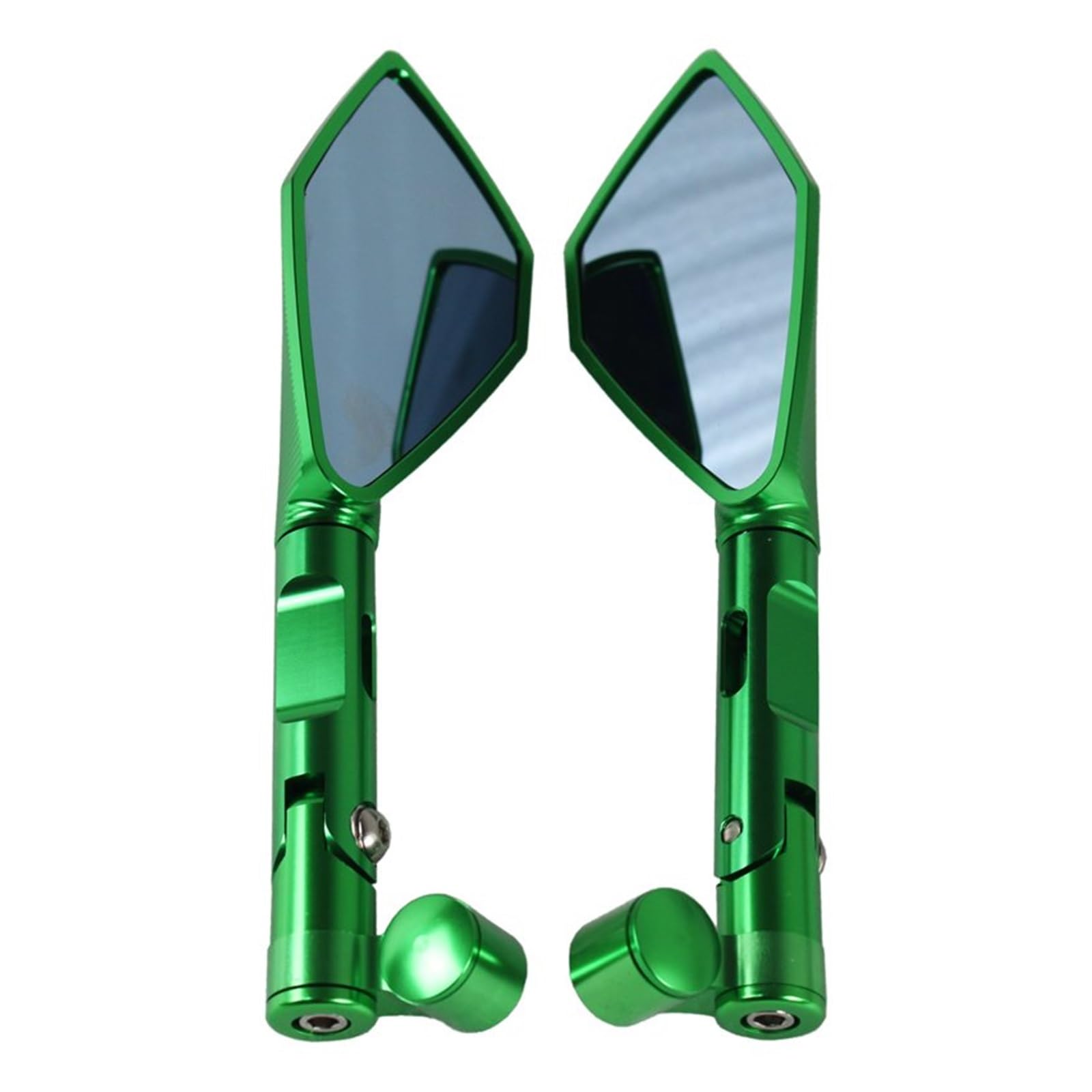 NVETJMUA Motorrad Lenkerendenspiegel Für Kawasaki Für Z900 Z1000 Für Z650 Für Z125 Motorrad CNC Aluminium Rearview Außenspiegel Lenkerspiegel Motorrad(Green) von NVETJMUA