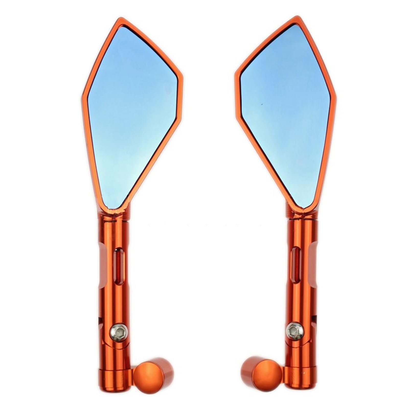 NVETJMUA Motorrad Lenkerendenspiegel Für Kawasaki Für Z900 Z1000 Für Z650 Für Z125 Motorrad CNC Aluminium Rearview Außenspiegel Lenkerspiegel Motorrad(Orange) von NVETJMUA