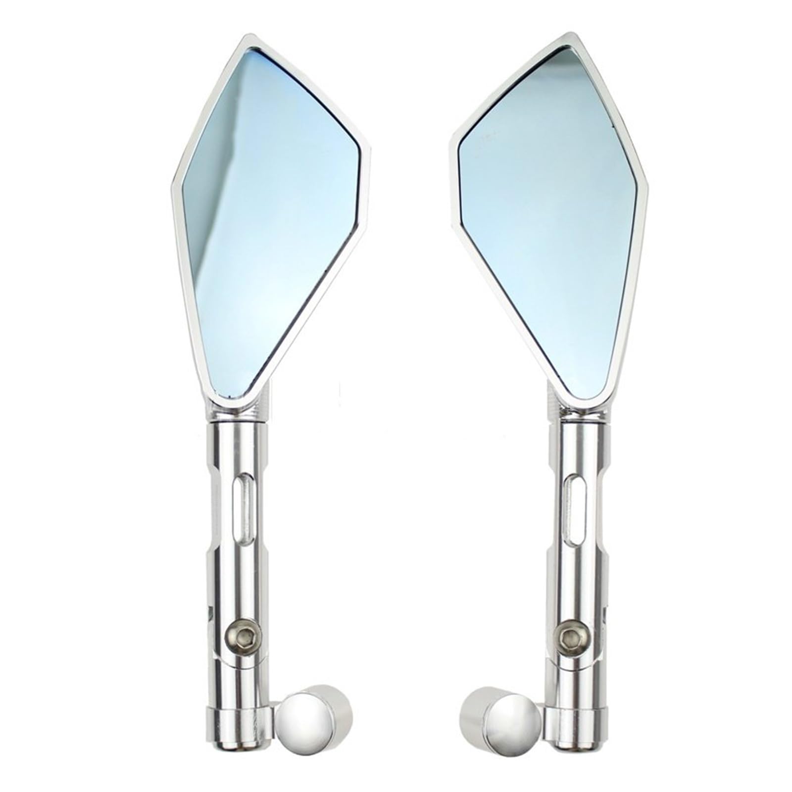 NVETJMUA Motorrad Lenkerendenspiegel Für Kawasaki Für Z900 Z1000 Für Z650 Für Z125 Motorrad CNC Aluminium Rearview Außenspiegel Lenkerspiegel Motorrad(Silber) von NVETJMUA