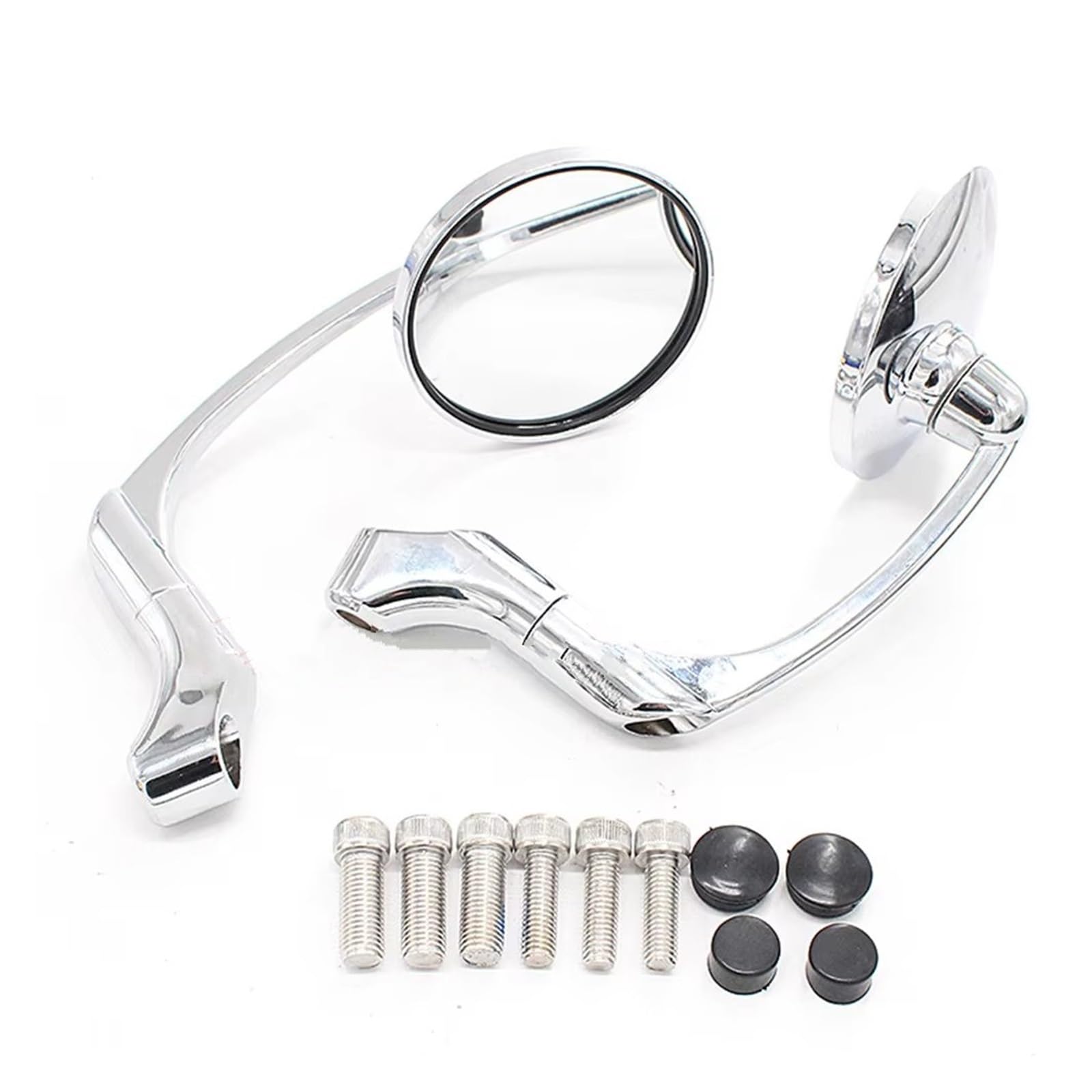 NVETJMUA Motorrad Lenkerendenspiegel Für ROYAL Für Enfield GT650 650 500 350 Motorrad Retro Runde Rearview Außenspiegel Lenkerspiegel Motorrad(Chrome) von NVETJMUA