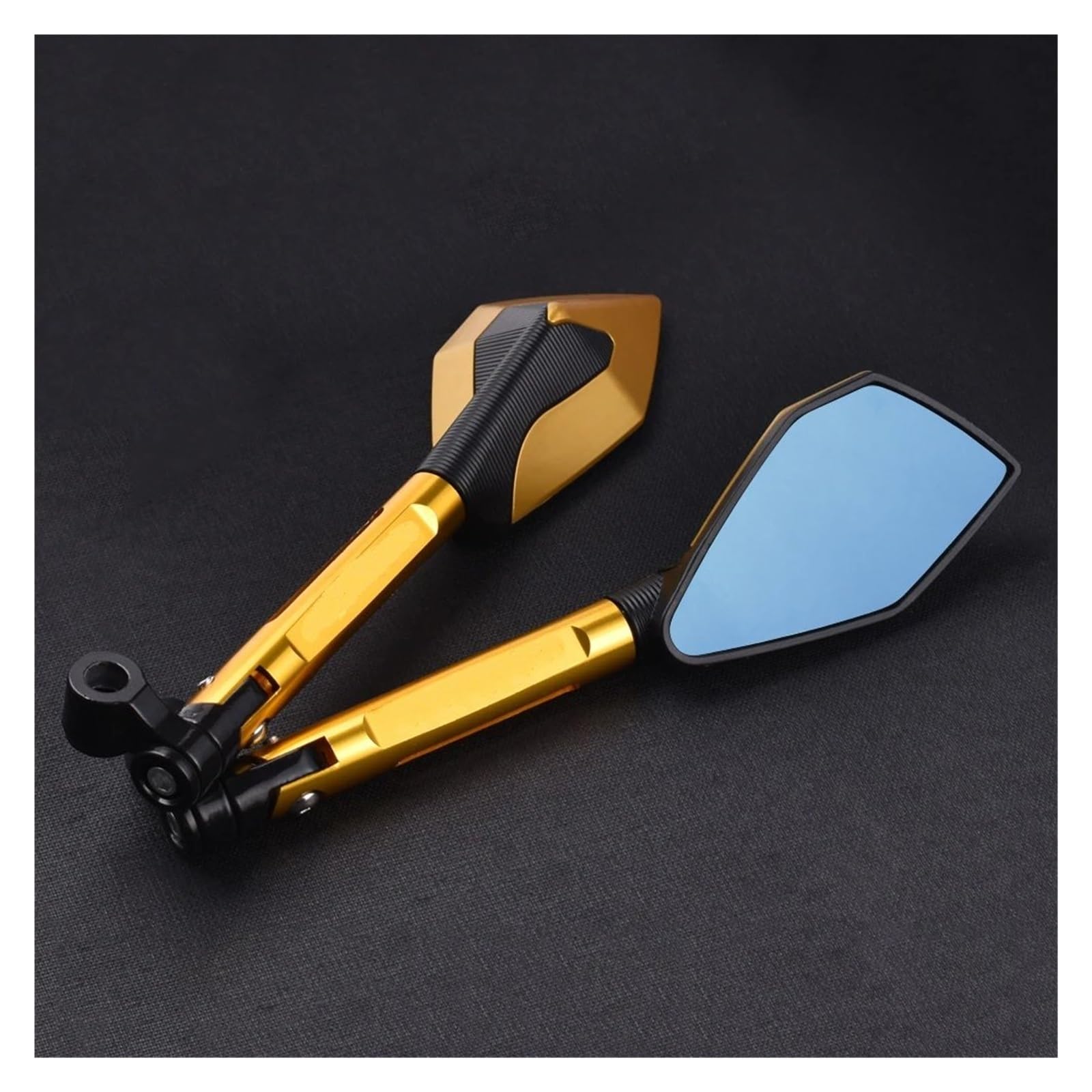 NVETJMUA Motorrad Lenkerendenspiegel Für Suzuki Für GSX-S750 Für GSXS750 Für GSX-S1000 Für GSXS1000 ALLE Jahre Motorrad Rearview Außenspiegel Lenkerspiegel Motorrad(Golden) von NVETJMUA