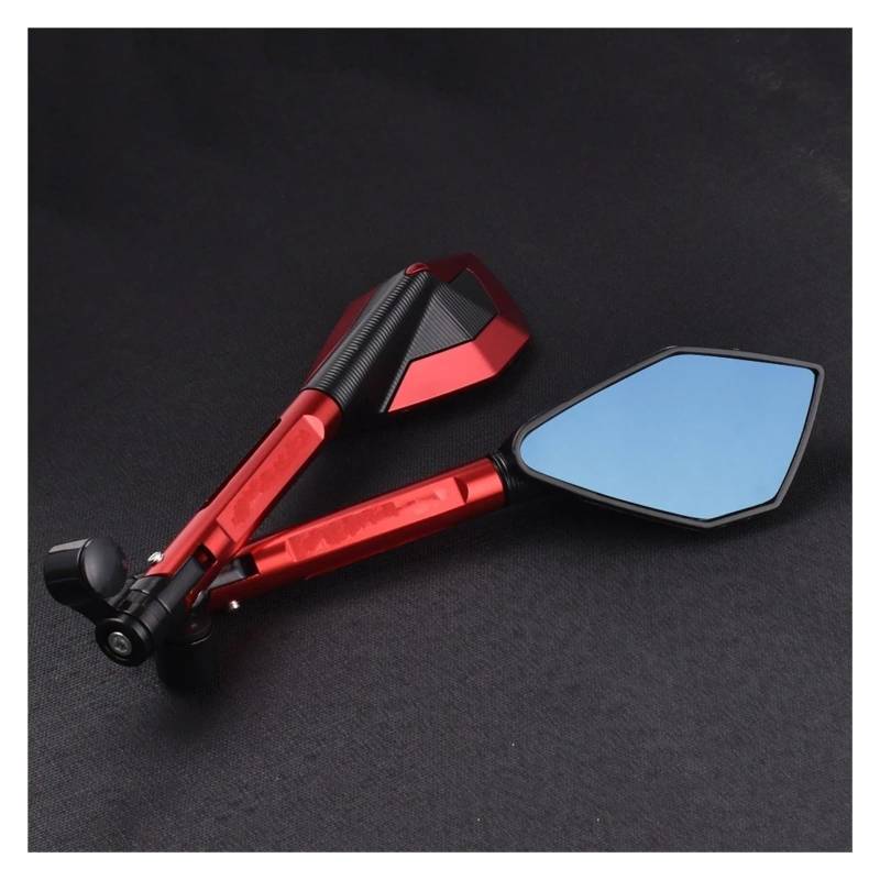 NVETJMUA Motorrad Lenkerendenspiegel Für Suzuki Für GSX-S750 Für GSXS750 Für GSX-S1000 Für GSXS1000 ALLE Jahre Motorrad Rearview Außenspiegel Lenkerspiegel Motorrad(Red) von NVETJMUA