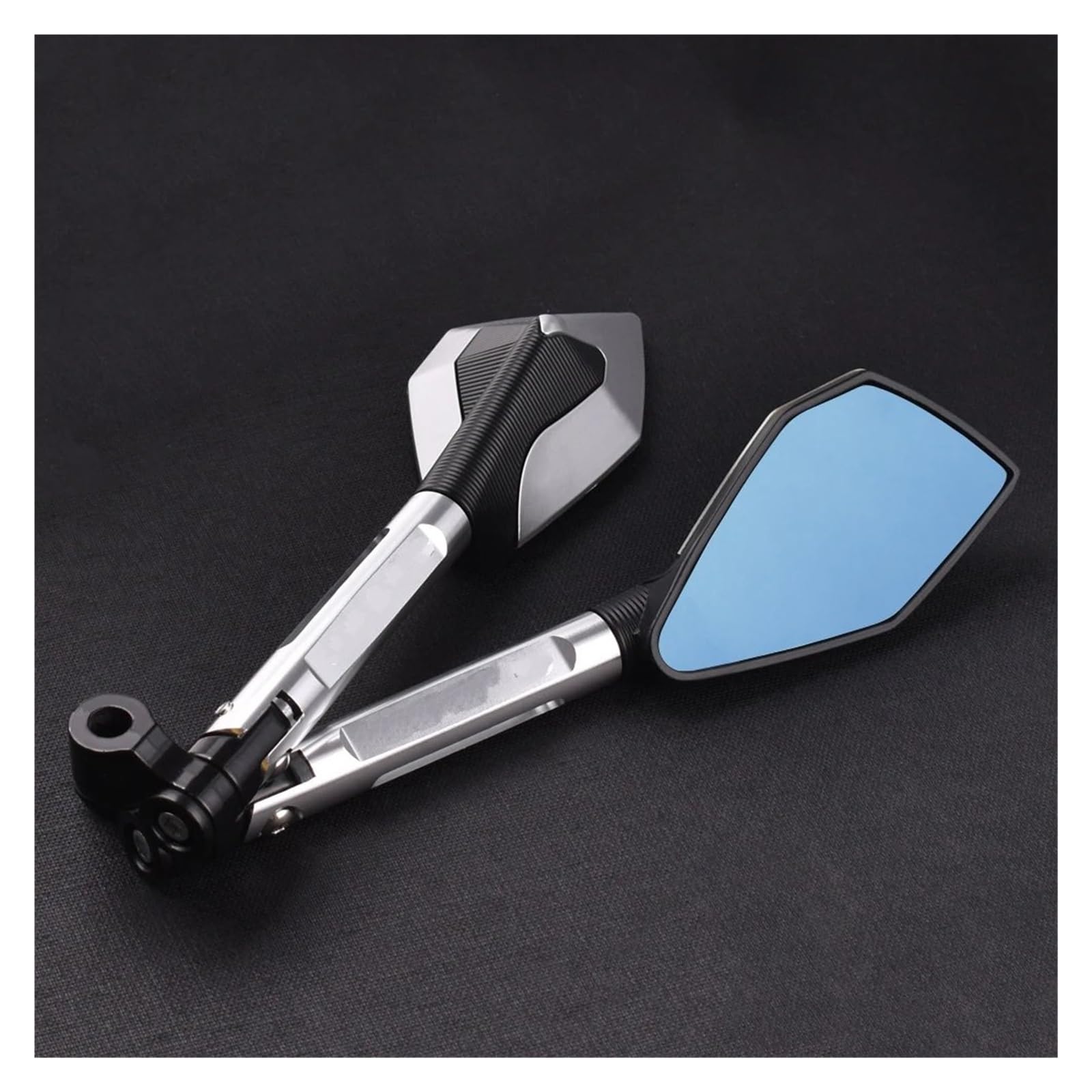 NVETJMUA Motorrad Lenkerendenspiegel Für Suzuki Für GSX-S750 Für GSXS750 Für GSX-S1000 Für GSXS1000 ALLE Jahre Motorrad Rearview Außenspiegel Lenkerspiegel Motorrad(Silber) von NVETJMUA