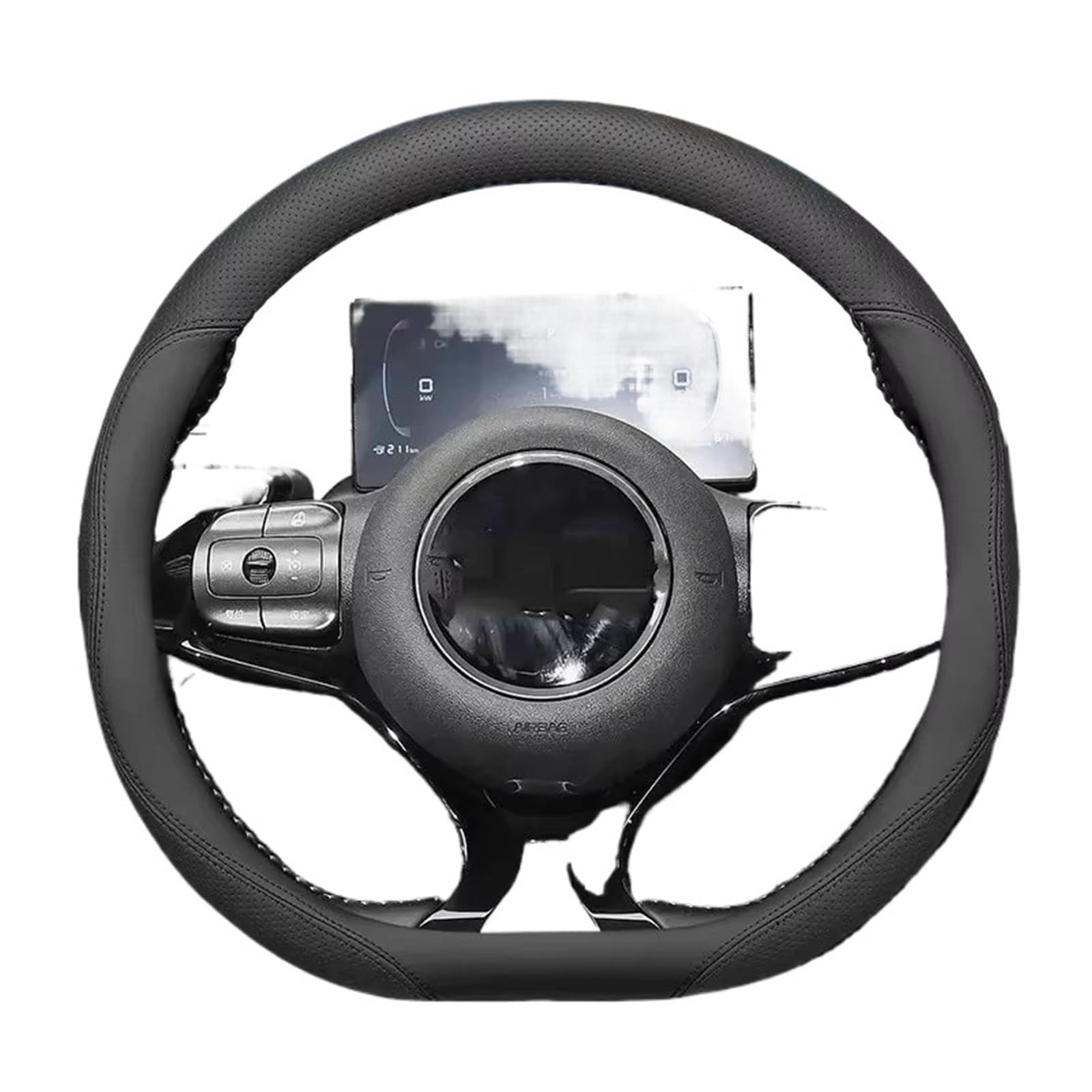 Lenkradbezug Für BYD Anti-schweiß Auto Zubehör Griff Nicht-Slip 38cm Typ D Delphin Möwe Dichtung Lenkrad Abdeckung Auto Lenkradschutz(Black) von NVNGPGPBDM
