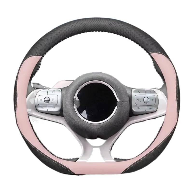 Lenkradbezug Für BYD Anti-schweiß Auto Zubehör Griff Nicht-Slip 38cm Typ D Delphin Möwe Dichtung Lenkrad Abdeckung Auto Lenkradschutz(Pink) von NVNGPGPBDM