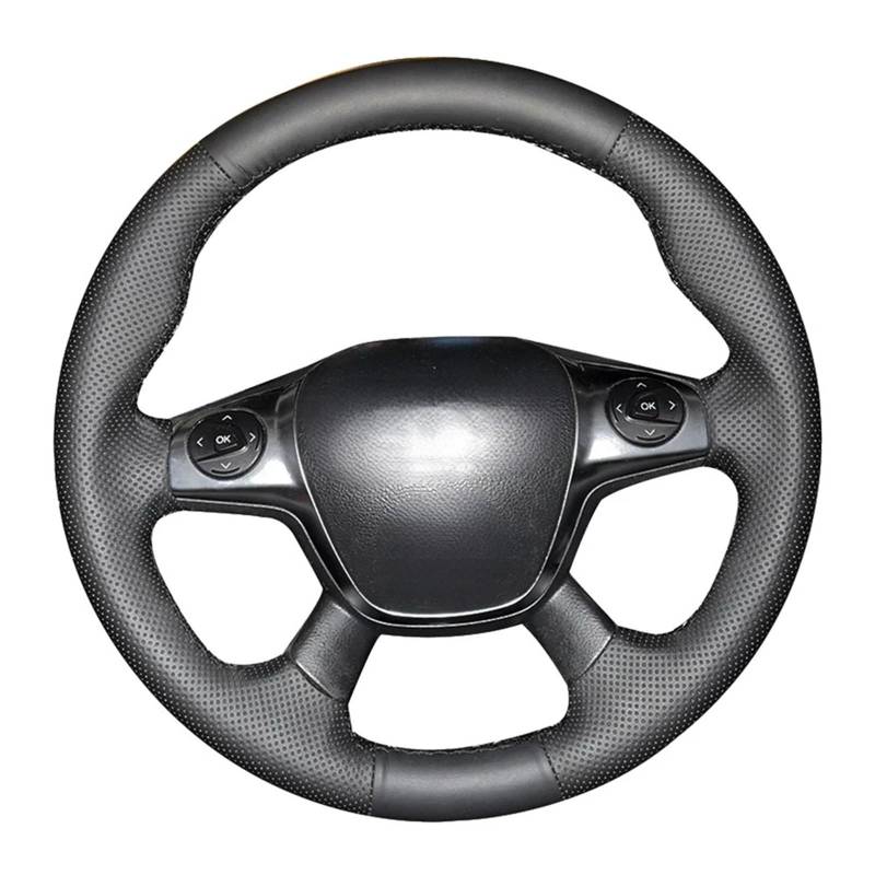 Lenkradbezug Für Ford Für Focus 3 2012 Für C-MAX 2011 Für KUGA Für Escape 2013-2016 Künstliche Leder Geflecht Auto Lenkrad Abdeckung Auto Lenkradschutz(Red Blue Thread) von NVNGPGPBDM