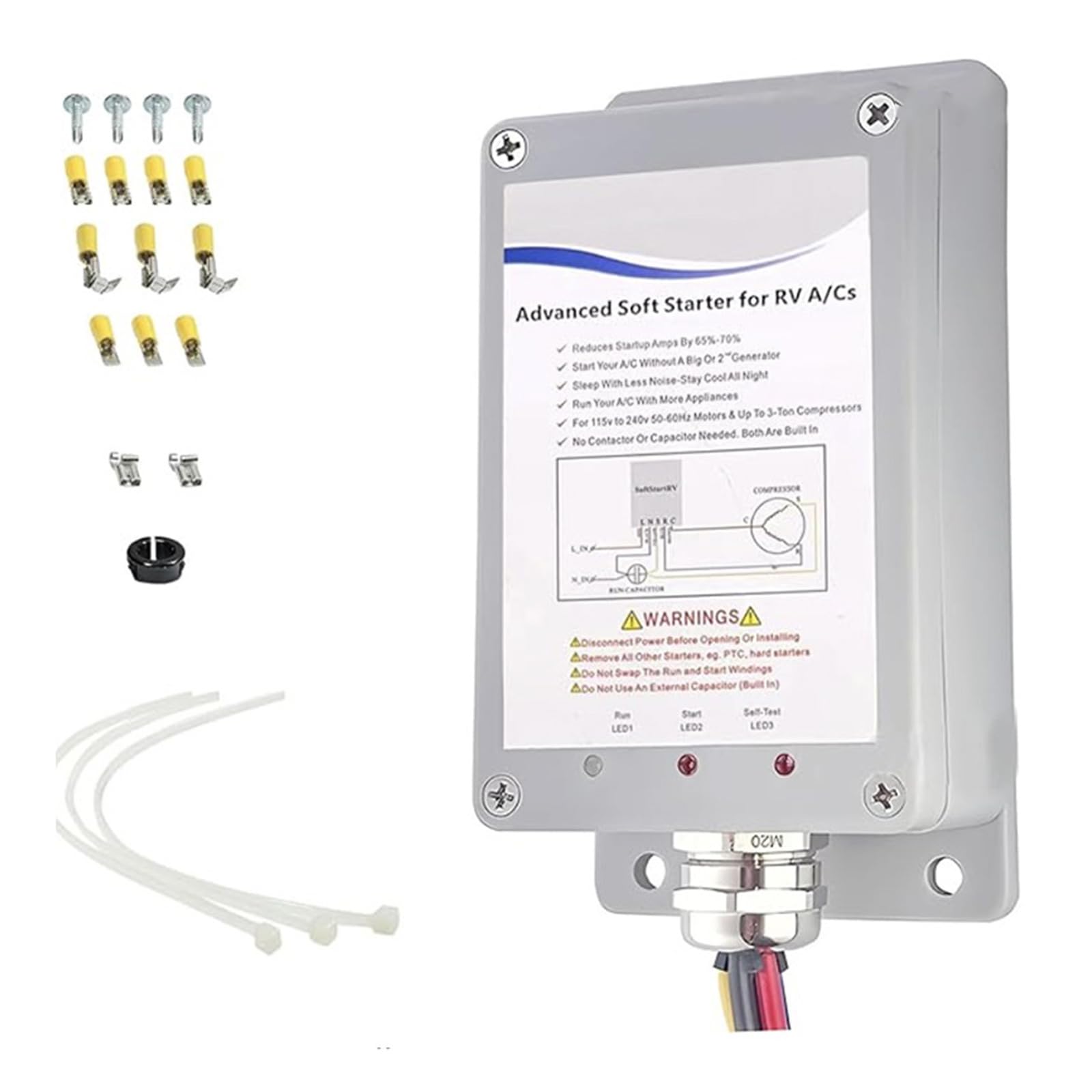 NVOQILIN AC Soft Starter Soft Starter für Anhänger Camper Klimaanlage ermöglicht einfaches Starten von Geräten mit Strom NVOQILIN AC Soft Starter Soft Starter für Anhänger Camper Klimaanlage ermöglicht einfaches Starten von Geräten mit Strom von NVOQILIN