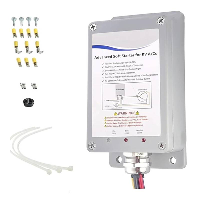 NVOQILIN AC Soft Starter Soft Starter für Anhänger Camper Klimaanlage ermöglicht einfaches Starten von Geräten mit Strom von NVOQILIN