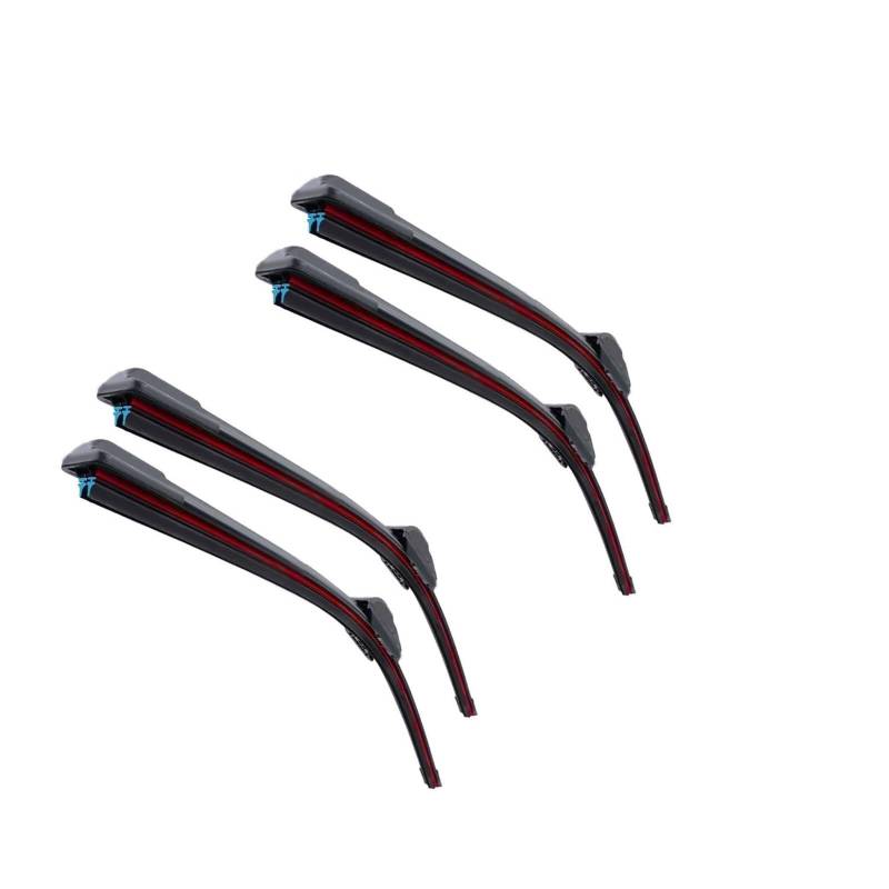 Scheibenwischer Rear Für Trax Tracker 2012 2013 2014 2015 2016 2017 2018 2019 2020 2PCS Auto Wischer Frontscheibe Windschutzscheibe Doppel Gummi Auto zubehör Scheibenwischer für Heckscheibe(4PCS) von NVUQCKWZ