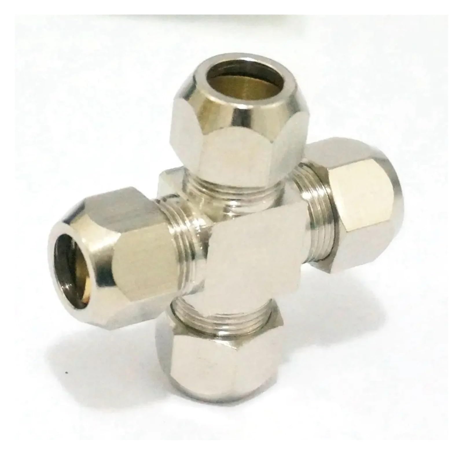 Fit Tube O.D 6mm Cross 4 Ways Brass Sleeve Ferrule Pneumatic Air Compression Connector Adapter NWPNLXEA Fit Tube O.D 6mm Cross 4 Ways Brass Sleeve Ferrule Pneumatic Air Compression Connector Adapter NWPNLXEA von NWPNLXEA