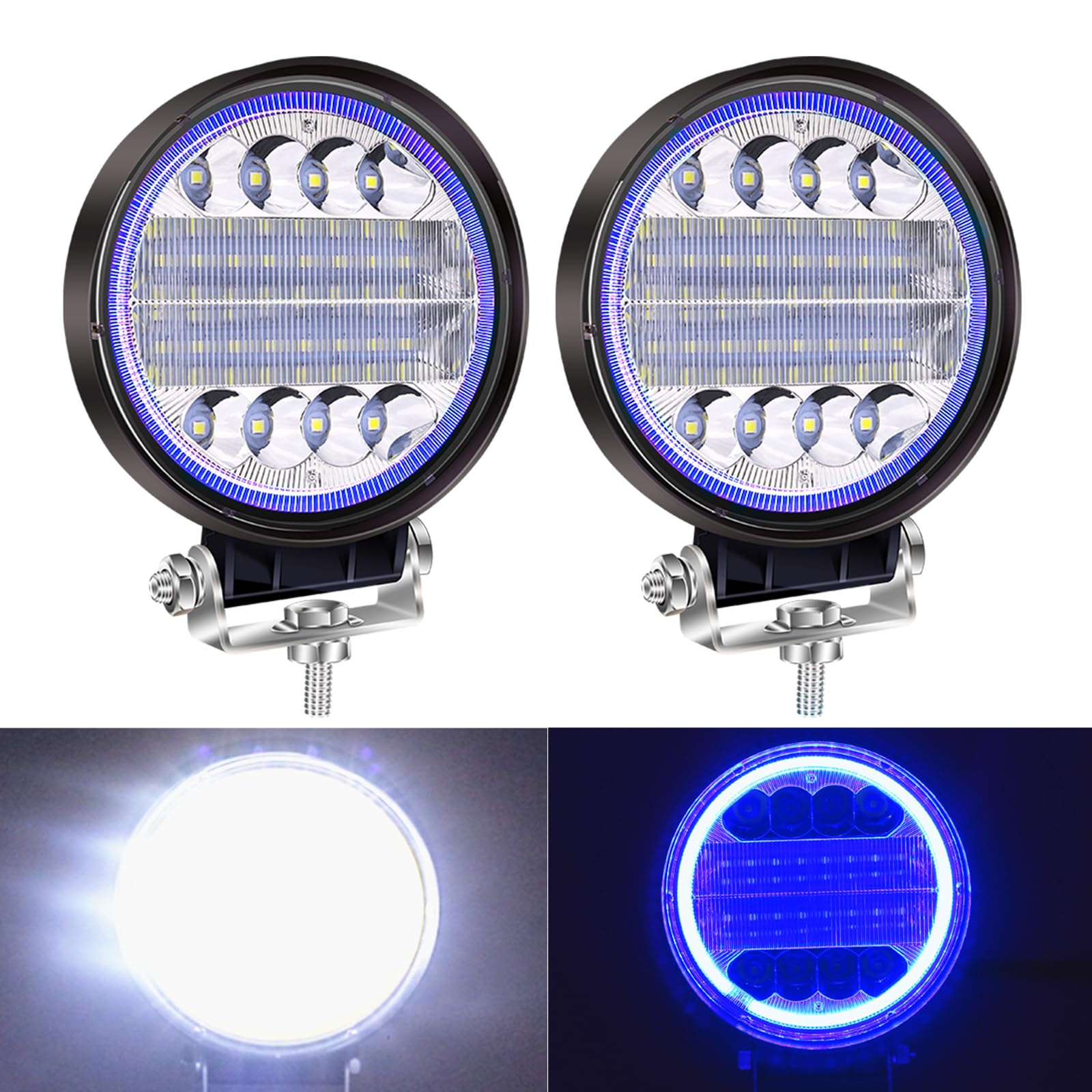 NWpangu 2 x Arbeitsscheinwerfer Traktor 4,5 Zoll LED Blau Hallo DRL Projektor LED Nebelscheinwerfer Offroad Boot LKW SUV ATV 4x4 NWpangu 2 x Arbeitsscheinwerfer Traktor 4,5 Zoll LED Blau Hallo DRL Projektor LED Nebelscheinwerfer Offroad Boot LKW SUV ATV 4x4 von NWpangu