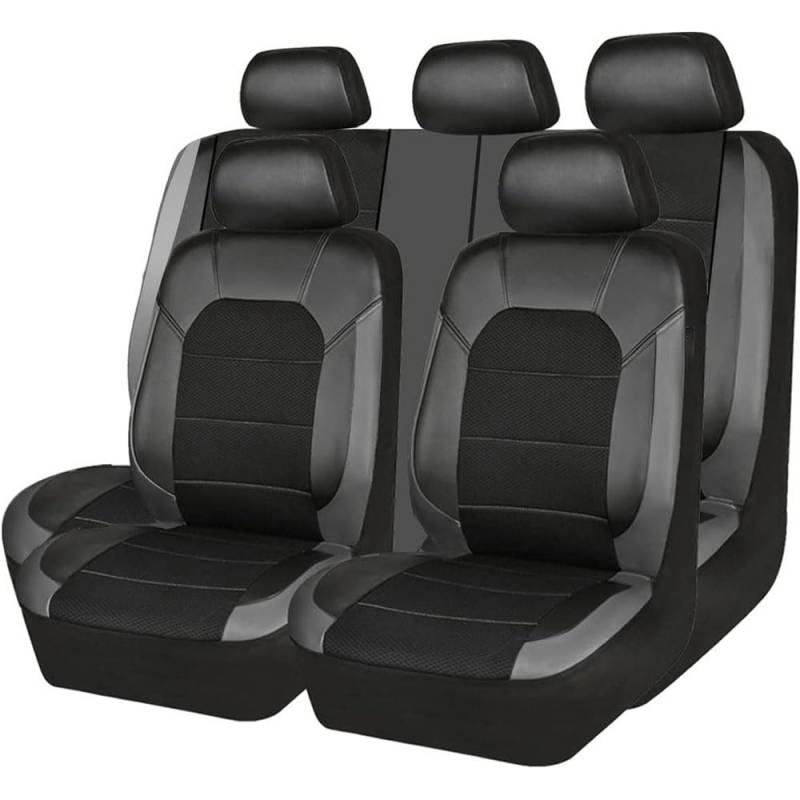 Auto-Sitzbezüge Set für Nissan Qashqai (J11) 2. Gen 2015 2016 2017 2018 2019 2020,Auto-Schonbezüge für die Vordersitze Rückbank Autositzschoner,A/Black von NYCH