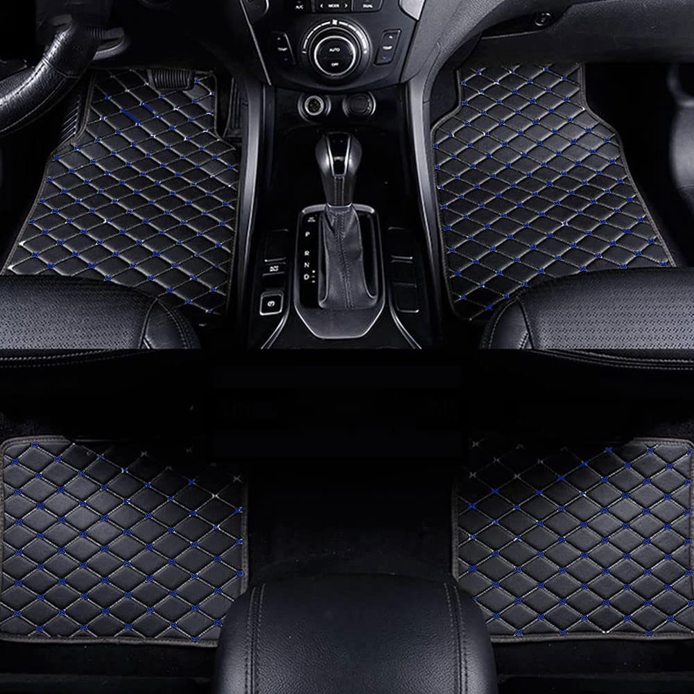 Fußmatten für Toyota Hilux (AN120/AN130) 8.Gen 2015-2023,Leder Auto Fussmatten Bodenmatten Wasserdicht Anti Rutsch Teppich Matten,A/Blackblue von NYCH