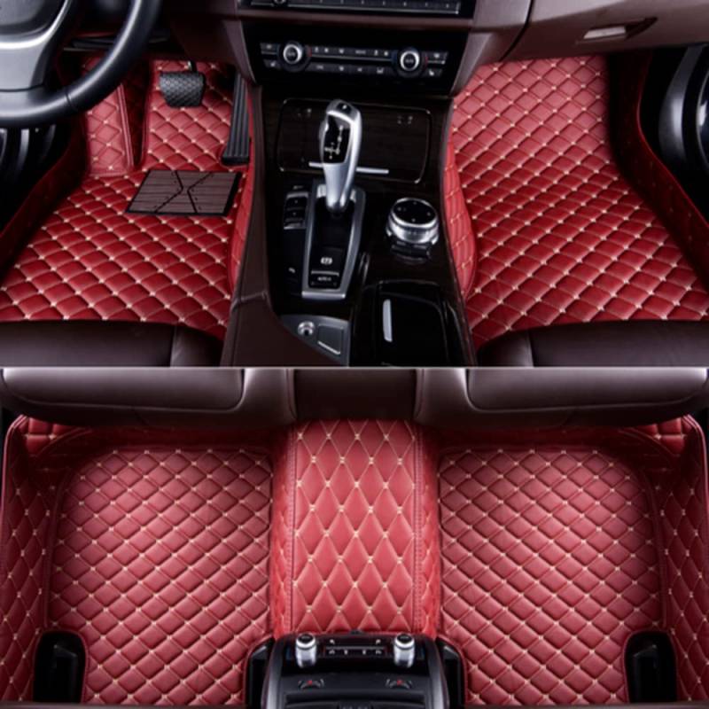 NYMCAR Auto Fußmatten nach Maß fur Mercedes-Benz 99% Automodelle 2000-2022 Vollständige Abdeckung für das Auto, Allwetter-Pads, Schutz, rutschfeste Bodeneinlagen aus (Rotwein) von NYMCAR