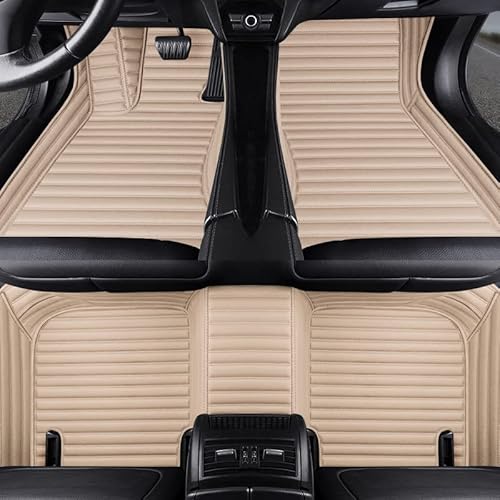 NYMCAR Nach Maß Auto FußMatten für 99% Stufenheck, Schrägheck, Coupe, Kombi, Cabriolet, Großraumlimousine 2000-2023 (Streifen Beige) von NYMCAR