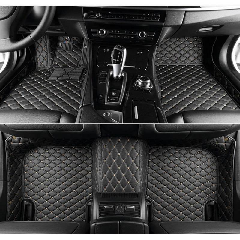 NYMCAR Nach Maß Auto FußMatten für Jaguar E-Pace,F-Pace,I-Pace,XE,XF,XF Sportbrake,XK (Schwarz Beige) von NYMCAR