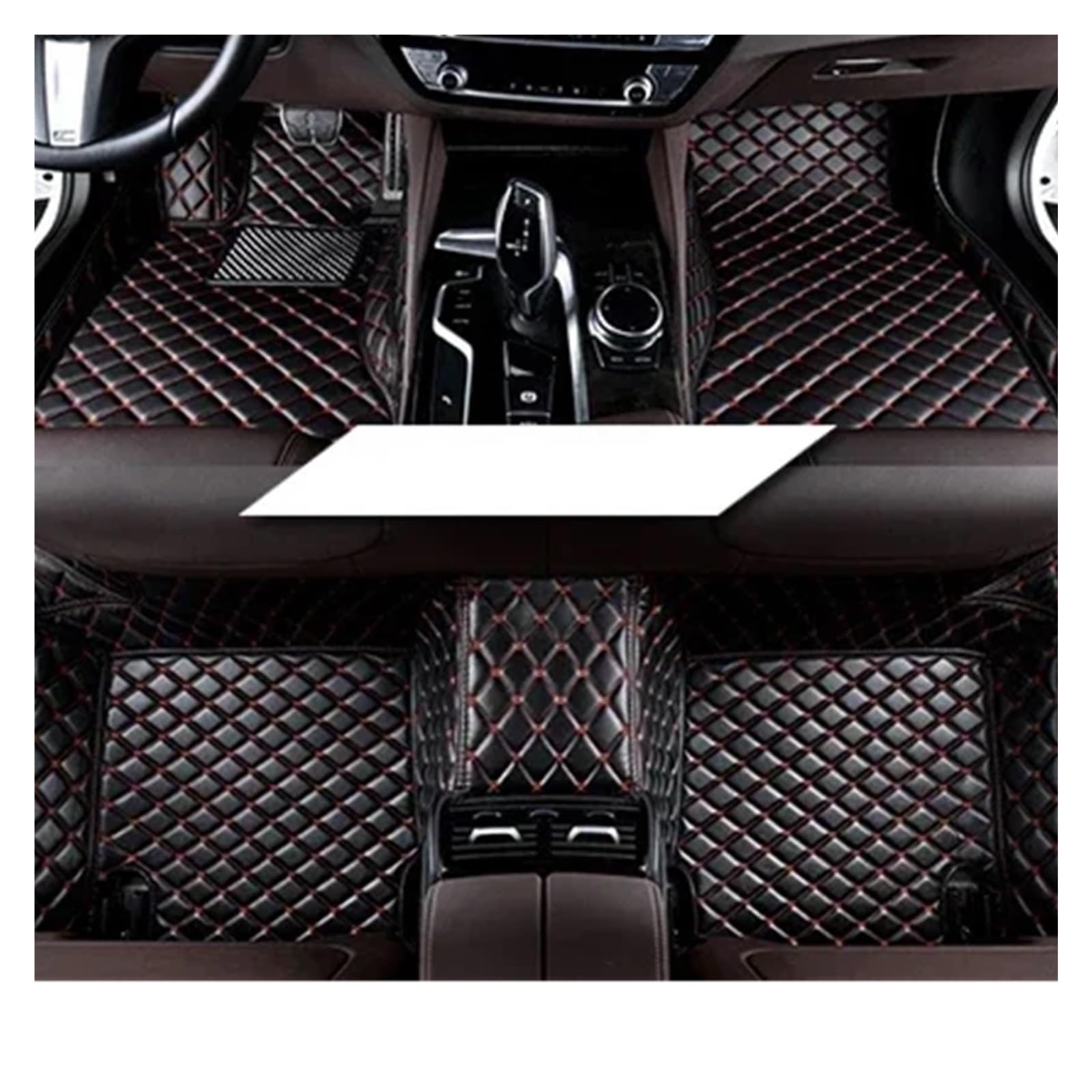 Autofußmatten Für Citroen C3-XR 2015-2018 Autoteppiche Leder Armaturenbrett Teppiche Autozubehör Auto-Fußmatten Fußmatten(Schwarz Rot) von NYSFGOFJGOM