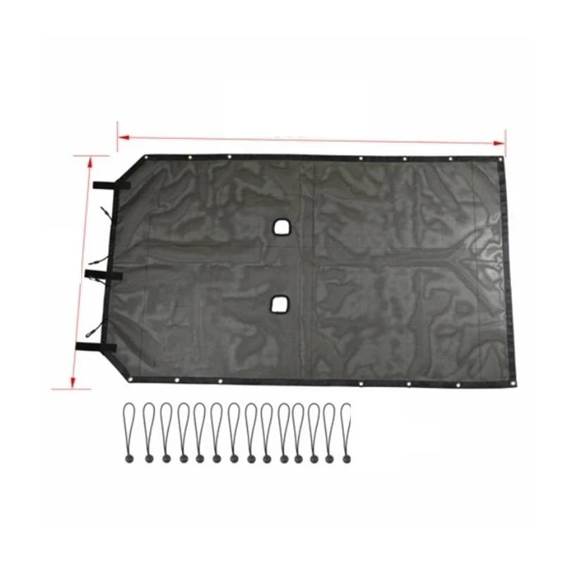 Sonnenblende mit Für Jeep Für Wrangler JK 2 Türen 2007-2017 Autodach Sonnenschutzabdeckung Mesh Isoliertes Netz Autozubehör(Longstyle) von NYSFGOFJGOM