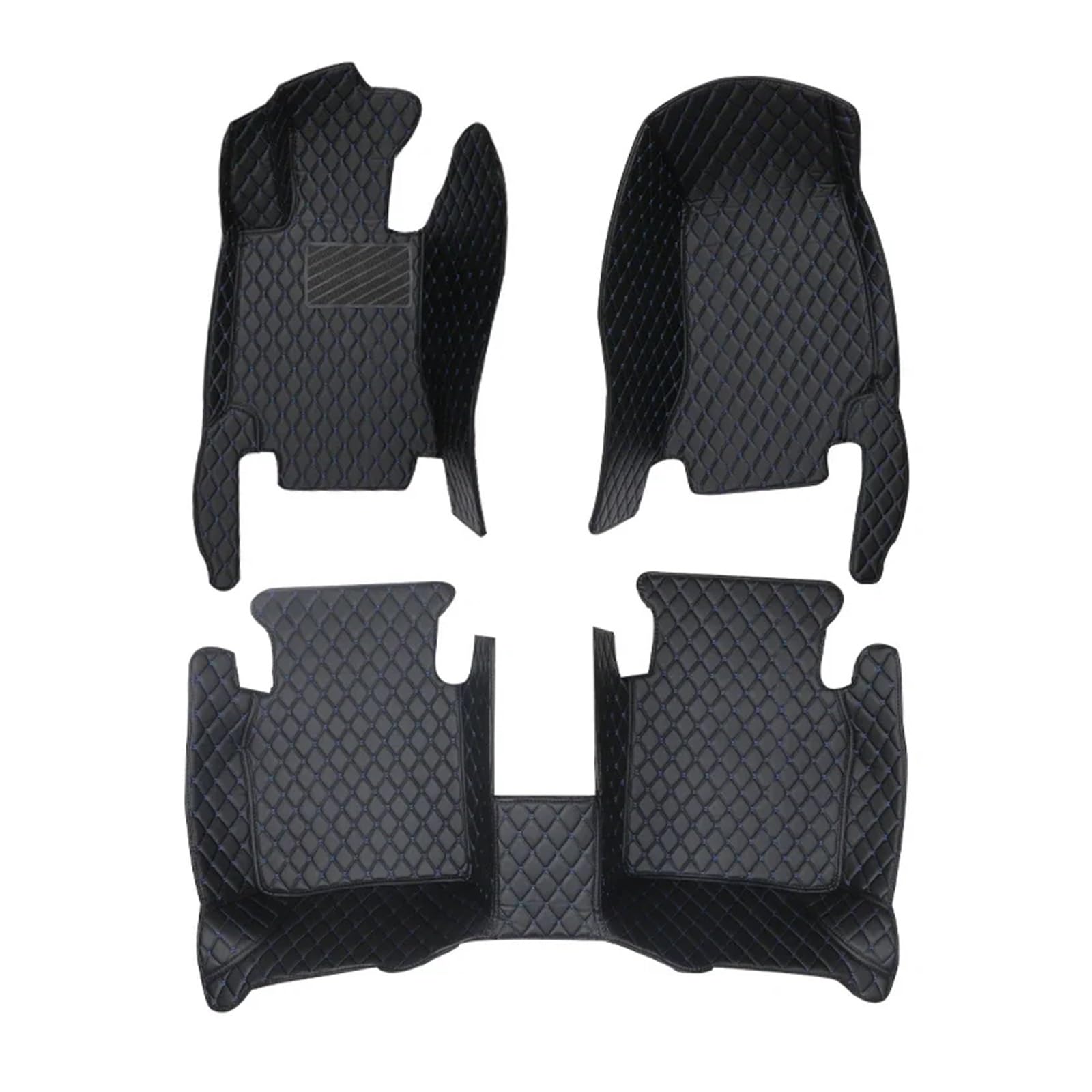 Autofußmatten Auto-Fußmatten Für 2er-Serie Für Gran Tourer 216i 218i 220i 225i 225xe 216d 218d 220d 2014-2020 3 Stück/1 Set Teppich(Schwarz Blau,RHD) von NYSFIFHSKFH