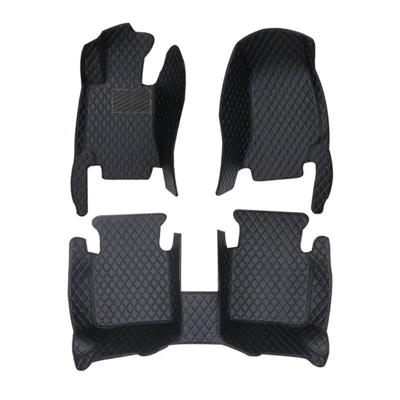 Autofußmatten Auto-Fußmatten Für 2er-Serie Für Gran Tourer 216i 218i 220i 225i 225xe 216d 218d 220d 2014-2020 3 Stück/1 Set Teppich(Schwarz Blau,RHD) von NYSFIFHSKFH