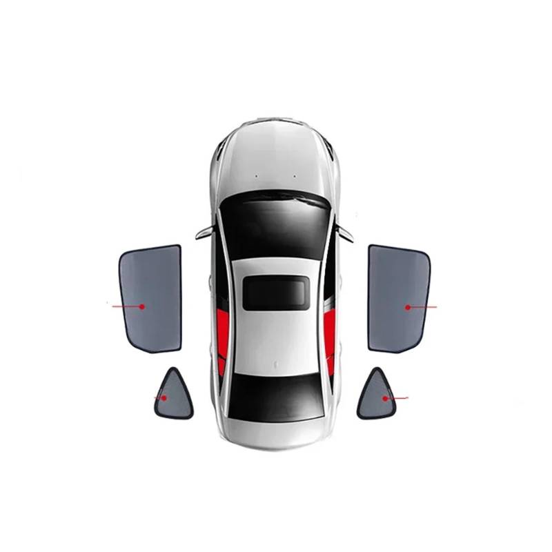 Sonnenblende mit Für 2er Für Gran Tourer F46 2014-2022 Auto-Sonnenschutz Frontscheibenvorhang Sonnenschutz Für Hintere Seitenscheibe(4PCS Rear Trian) von NYSFIFHSKFH