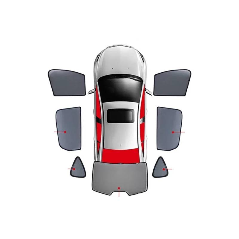 Sonnenblende mit Für VW ID.6 ID6 2021 2022 2023 2024 Magnetischer Auto-Sonnenschutz Für Frontscheibe Vorhang Für Hintere Seitenscheibe(7PCS) von NYSFIFHSKFH