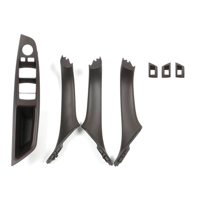 Türgriff Innen 7 stücke Linkslenker LHD Für 5 Series F10 F11 Grau Beige Schwarz Auto Innen Türgriff Panel Pull Trim Abdeckung Auto Innentürgriff(7PCS M-Brown) von NYSFIFHSKFH