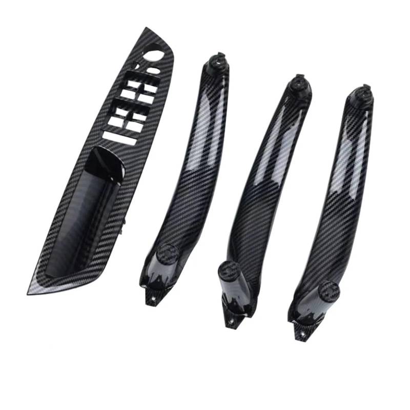 Türgriff Innen LHD Auto Innentür Carbon Fiber Pull Griff Armlehne Abdeckung Trim Für X5 X6 E70 E71 2007-2013 Auto Innentürgriff(Inside Handle 4PCS) von NYSFIFHSKFH